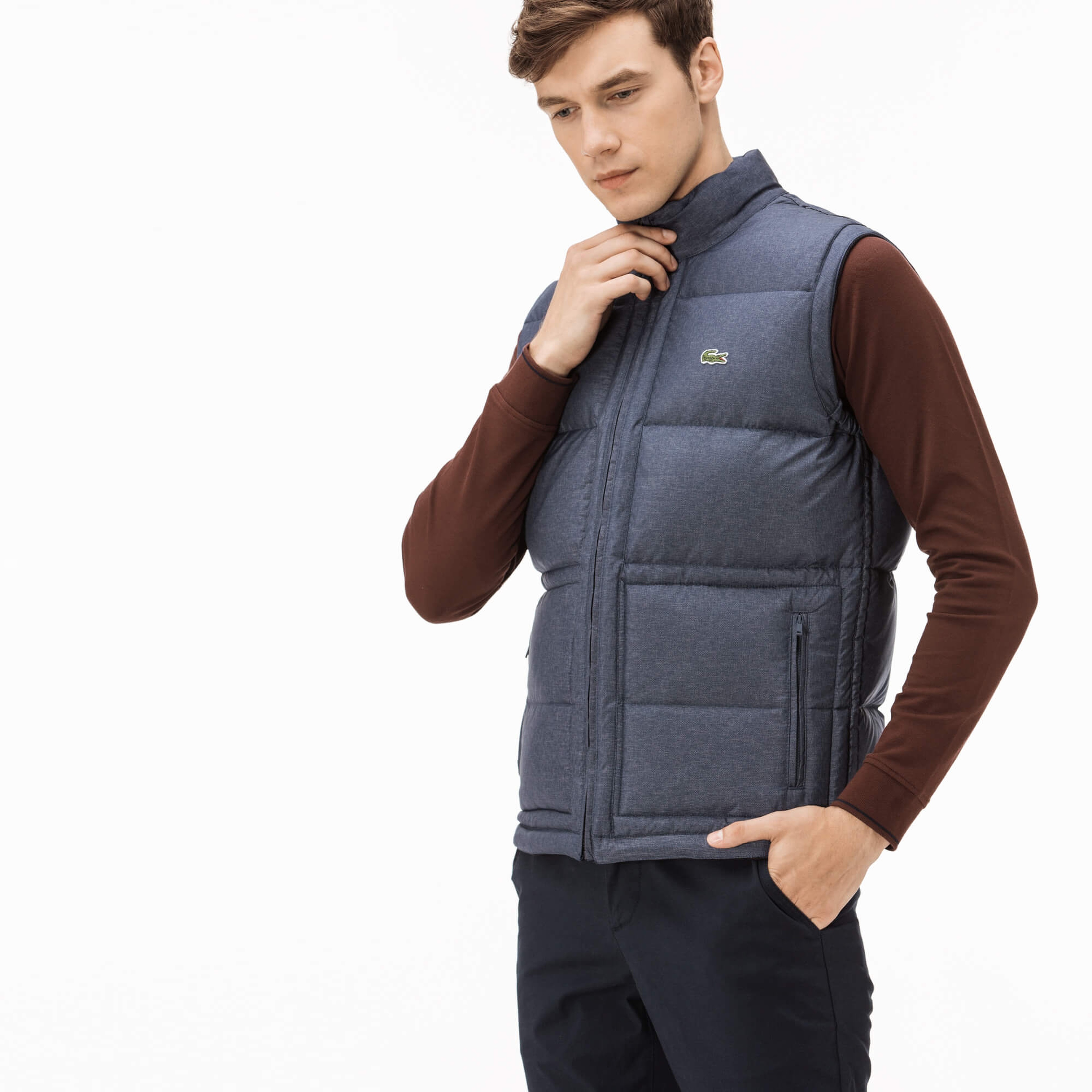 Lacoste Erkek Lacivert-Mavi Çift Taraflı Yelek