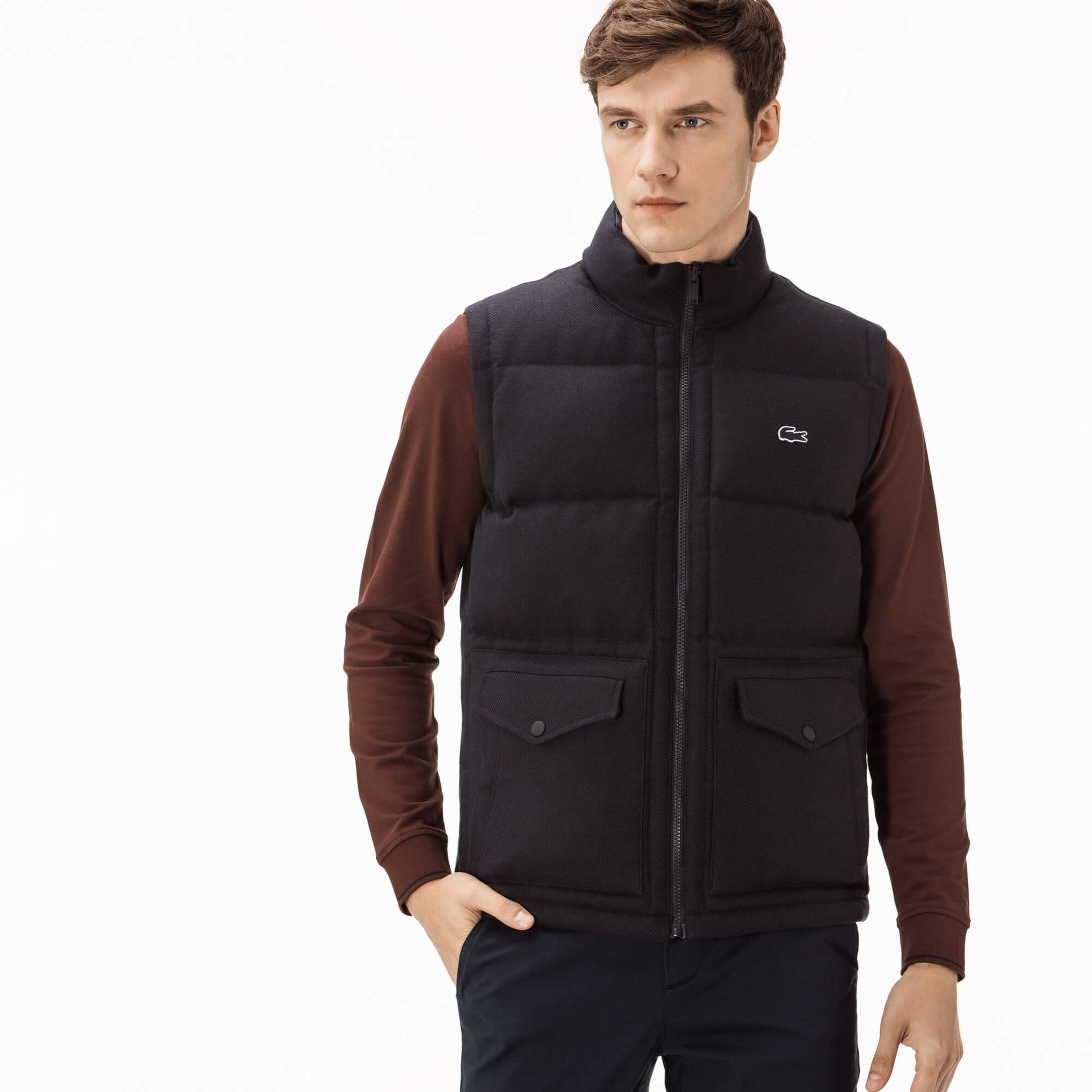 Lacoste Erkek Lacivert-Mavi Çift Taraflı Yelek