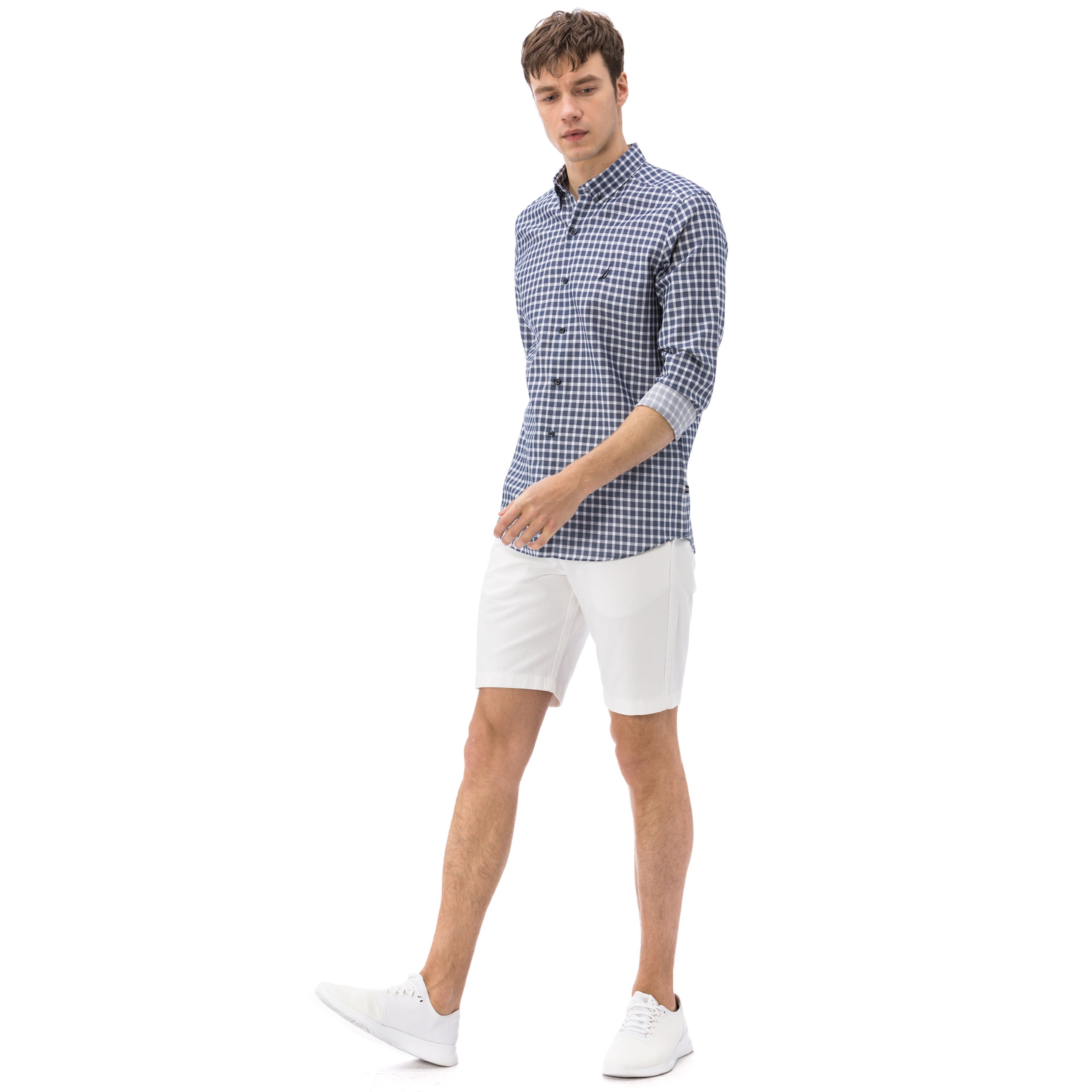 NAUTICA ERKEK BEYAZ CHINO SLIM FIT BERMUDA ŞORT