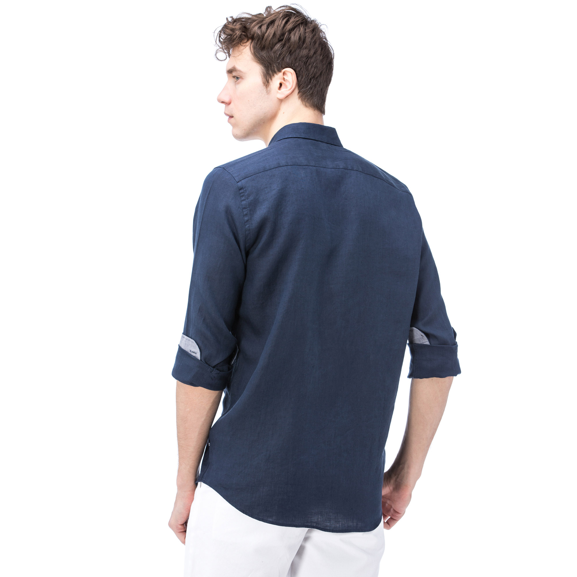 Nautica Erkek Lacivert Keten Gömlek