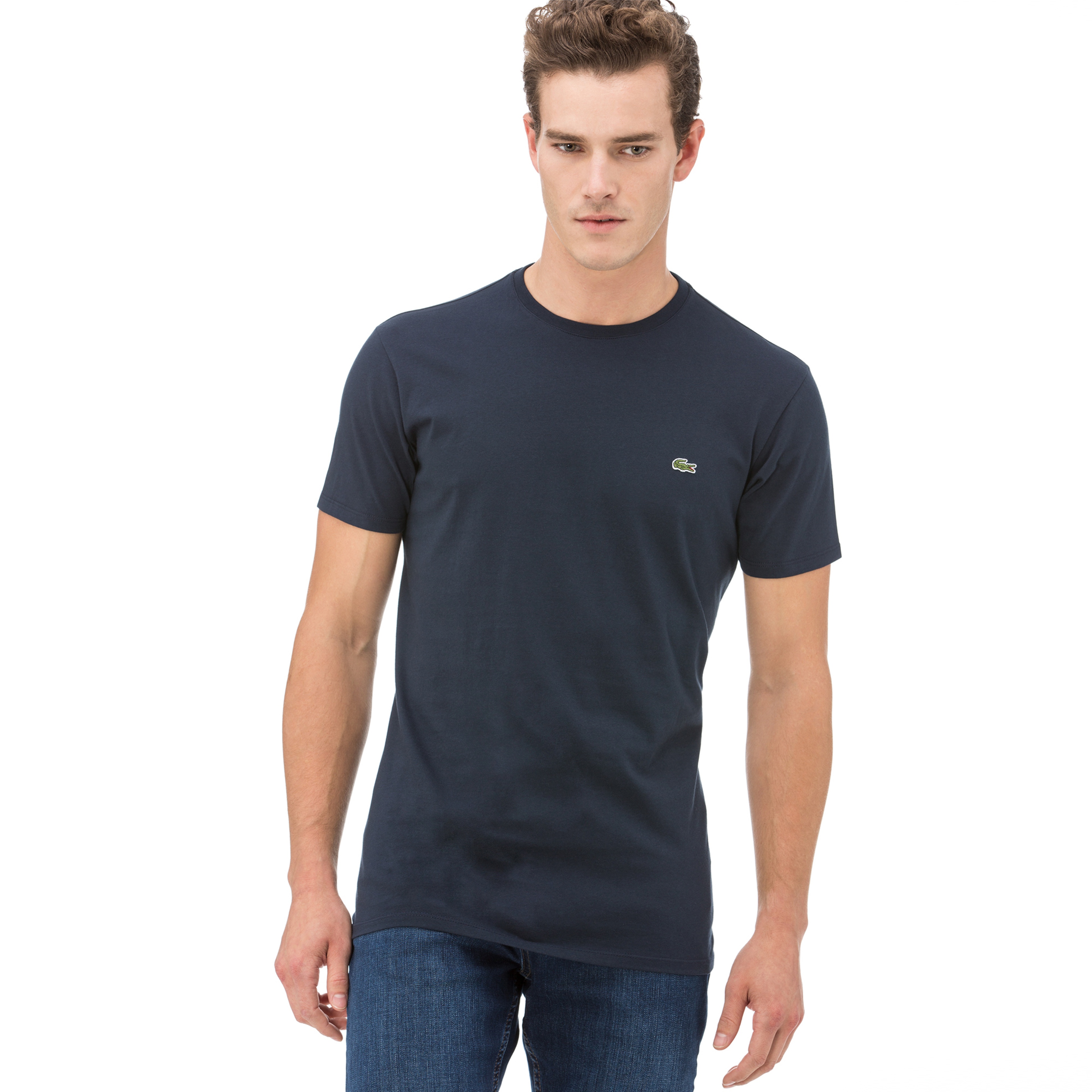 Erkek Regular Fit Bisiklet Yaka Lacivert T-Shirt