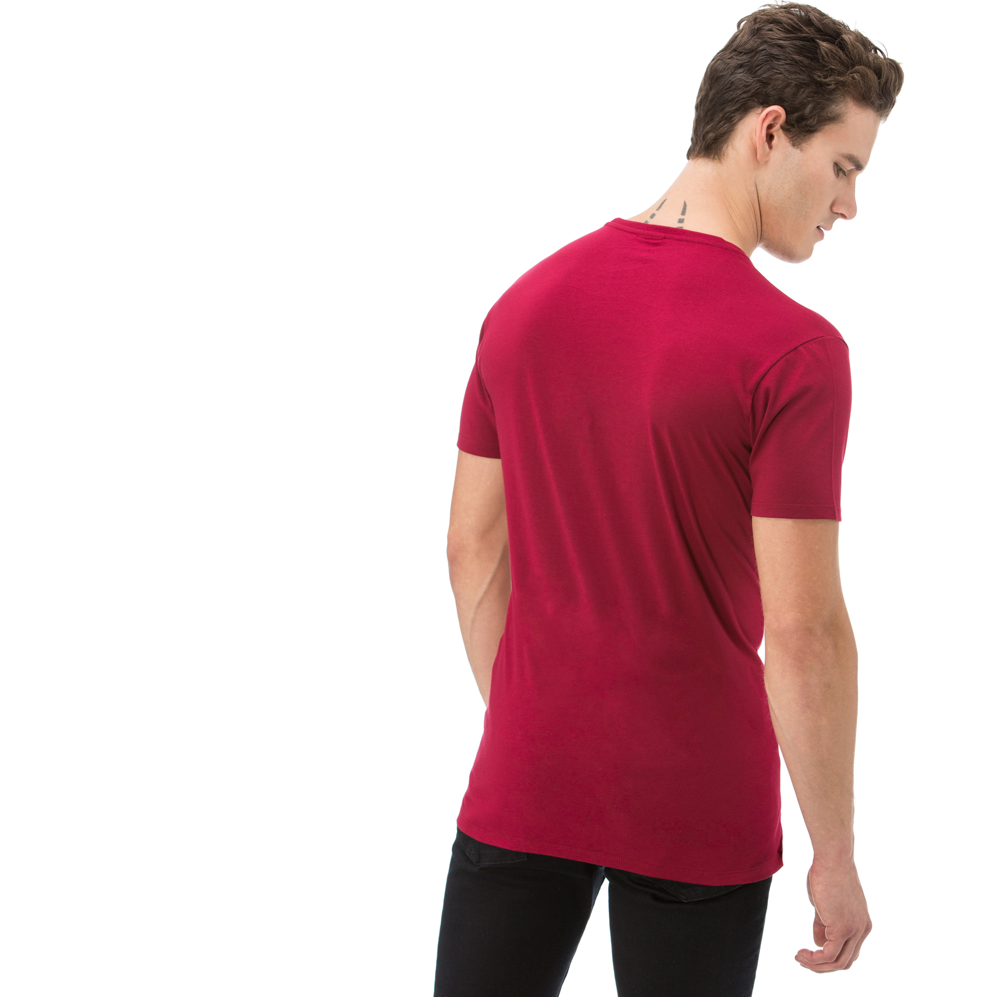 Lacoste Erkek Kırmızı V Yaka T-Shirt