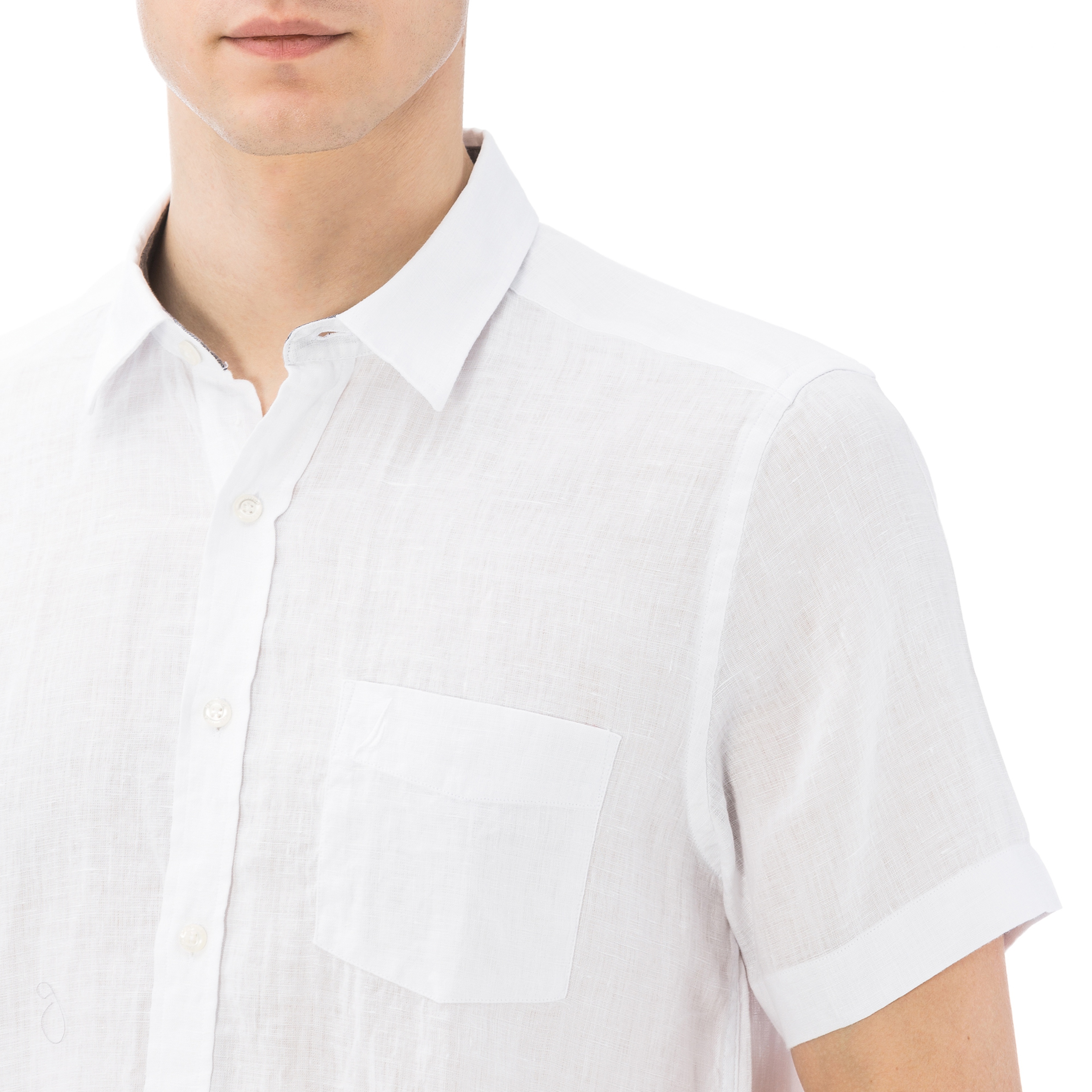 NAUTICA ERKEK BEYAZ KISA KOLLU KETEN GÖMLEK