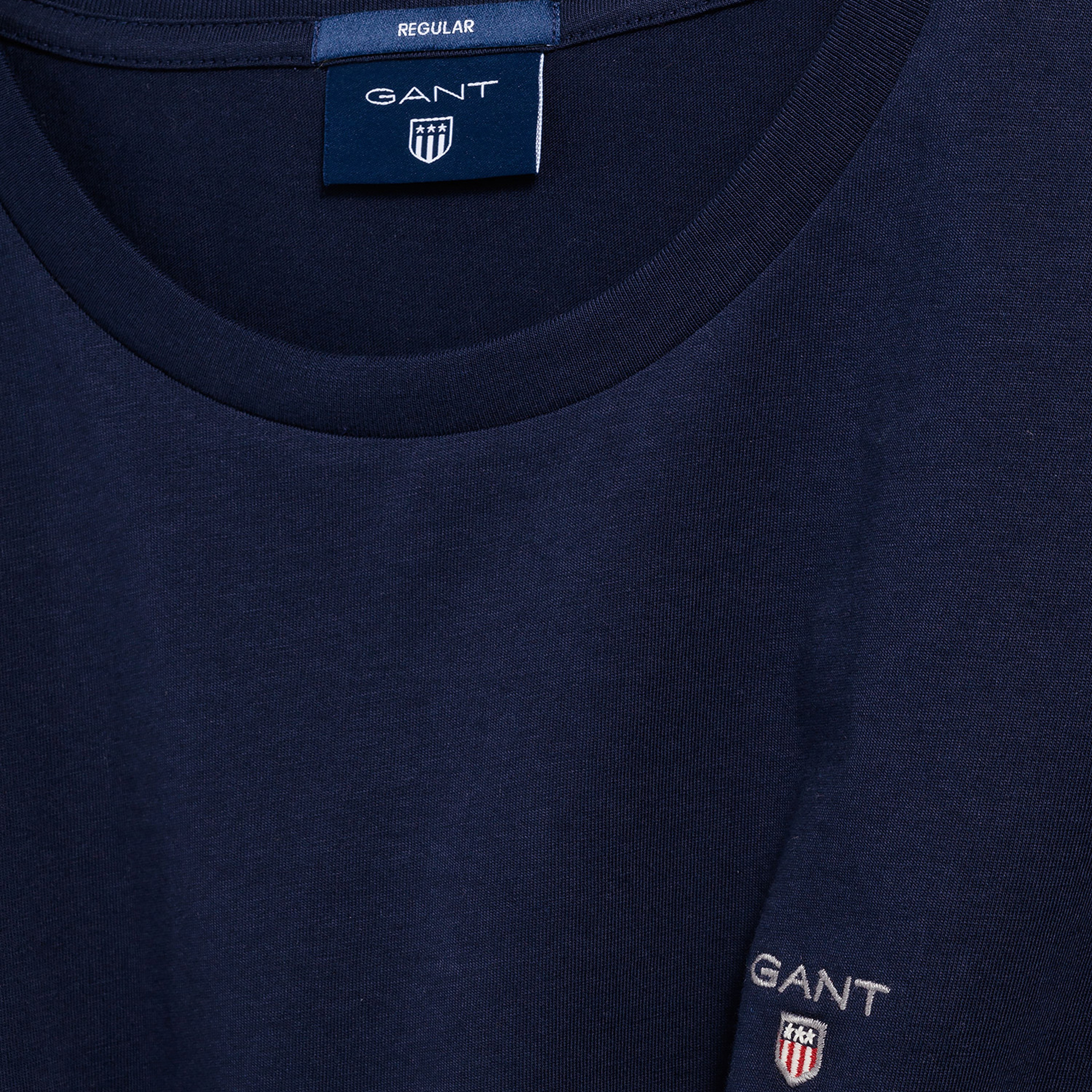 GANT Erkek Lacivert Regular Fit Bisiklet Yaka T-Shirt