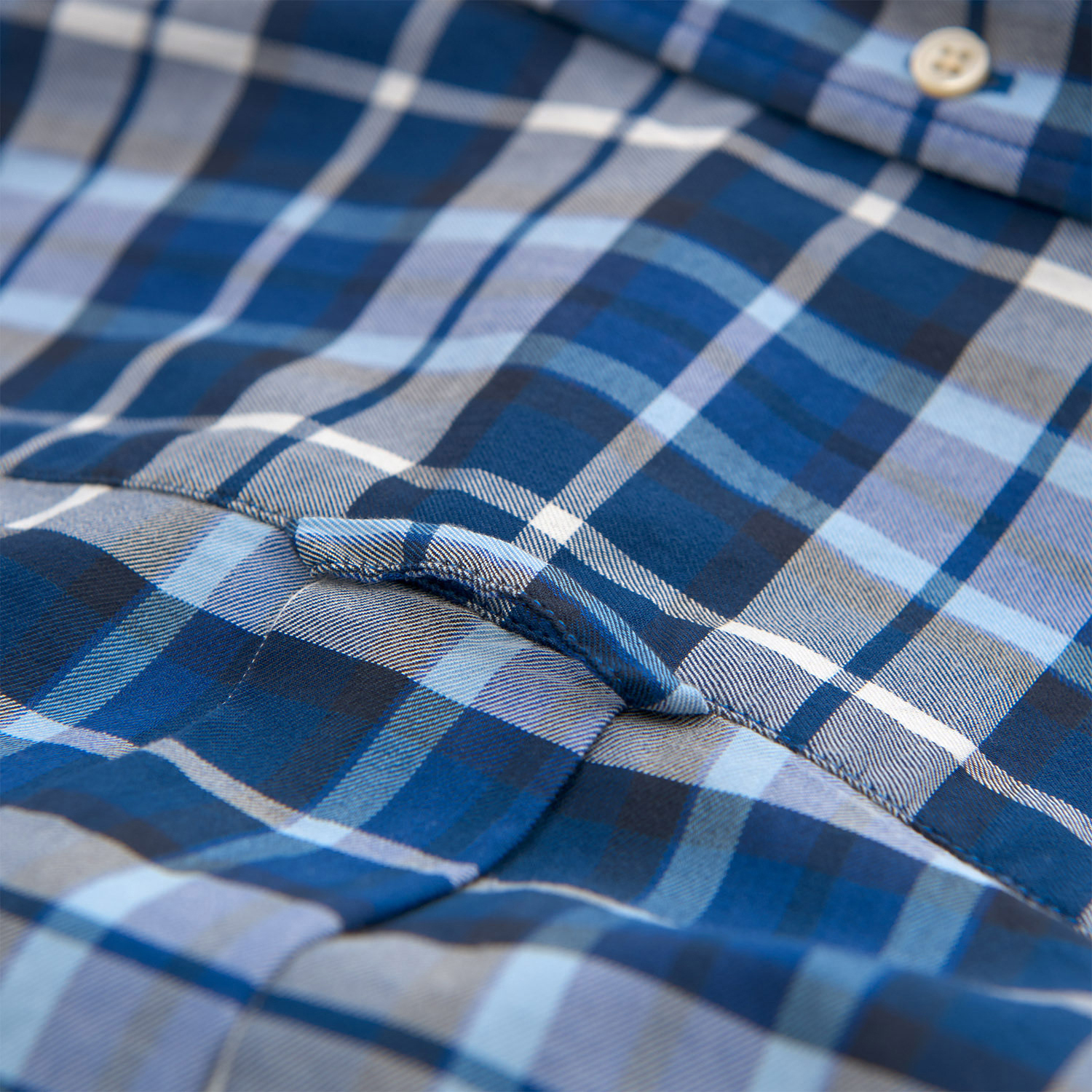 Gant Erkek Mavi Regular Winter Twill Plaid Gömlek