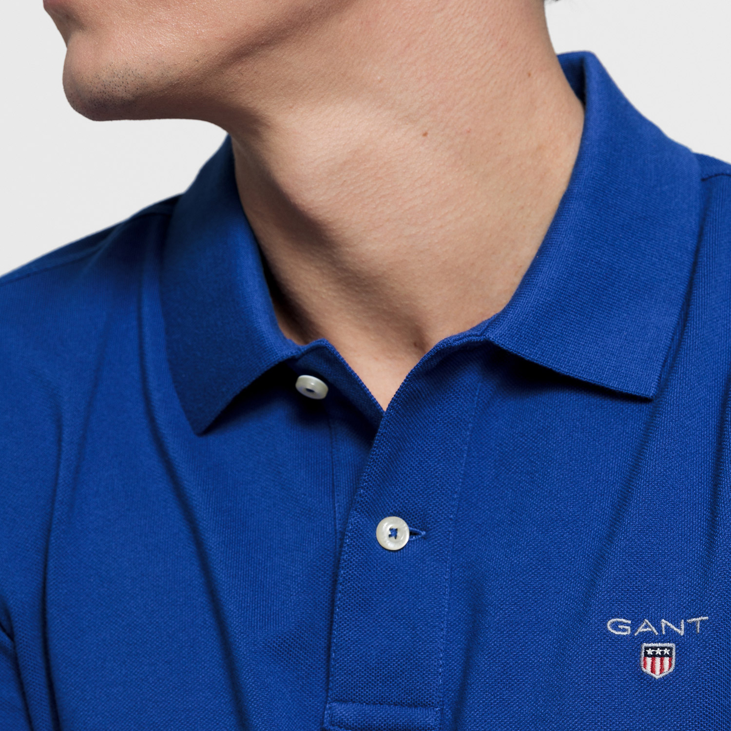 GANT Erkek Mavi Regular Fit Pique Polo