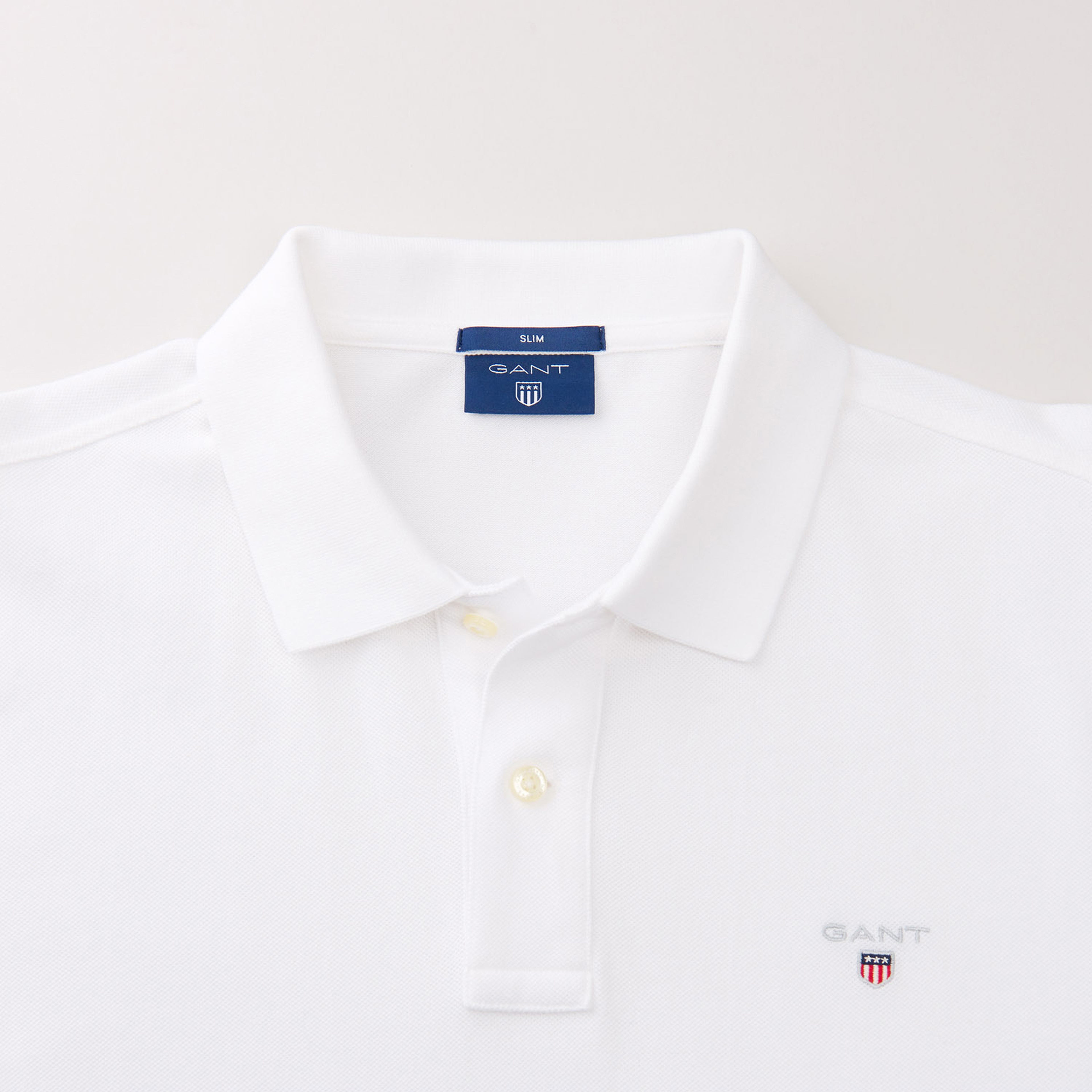 GANT Erkek Beyaz Slim Fit Polo