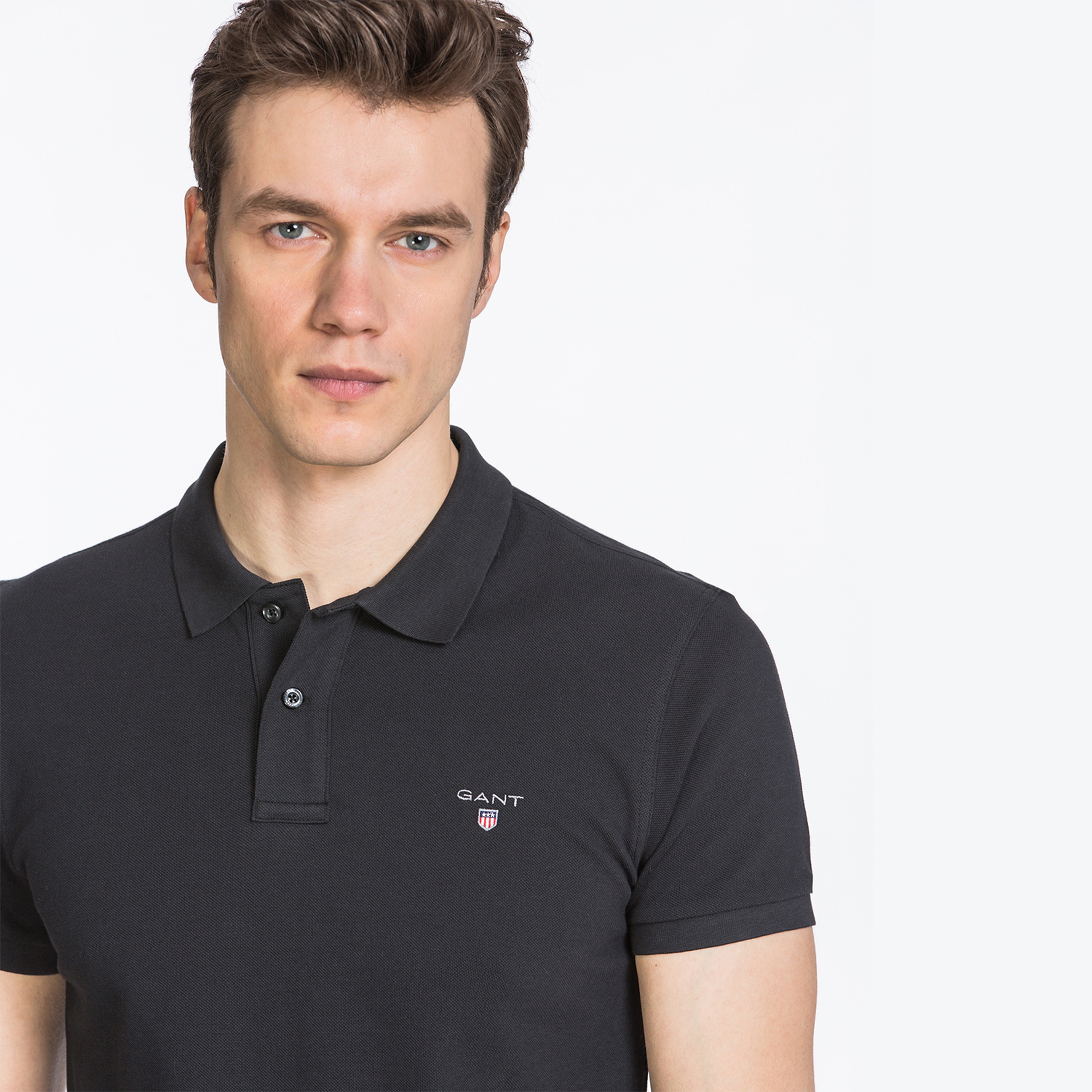 GANT Erkek Siyah Slim Fit Polo