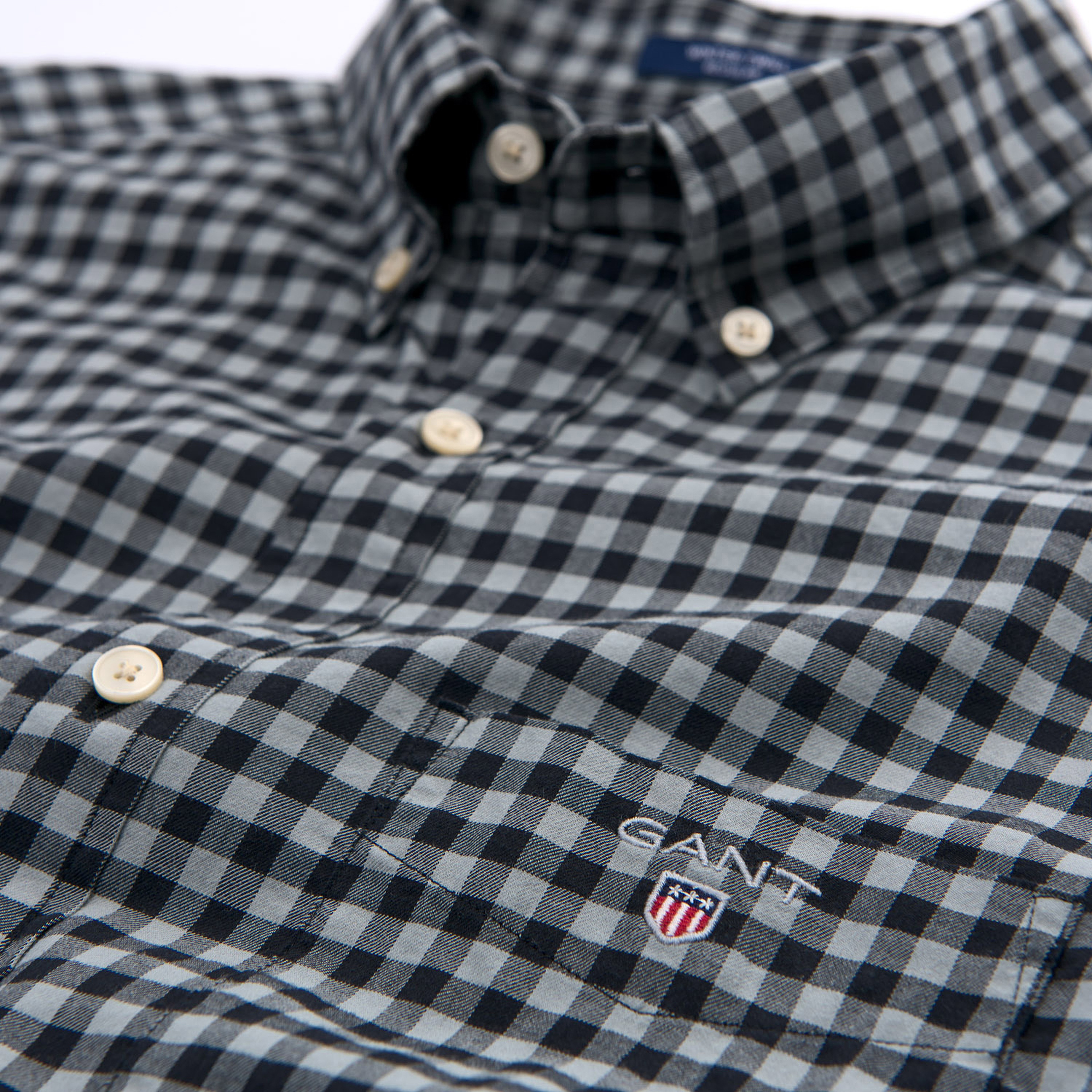 Gant Erkek Siyah Kareli Regular Gömlek