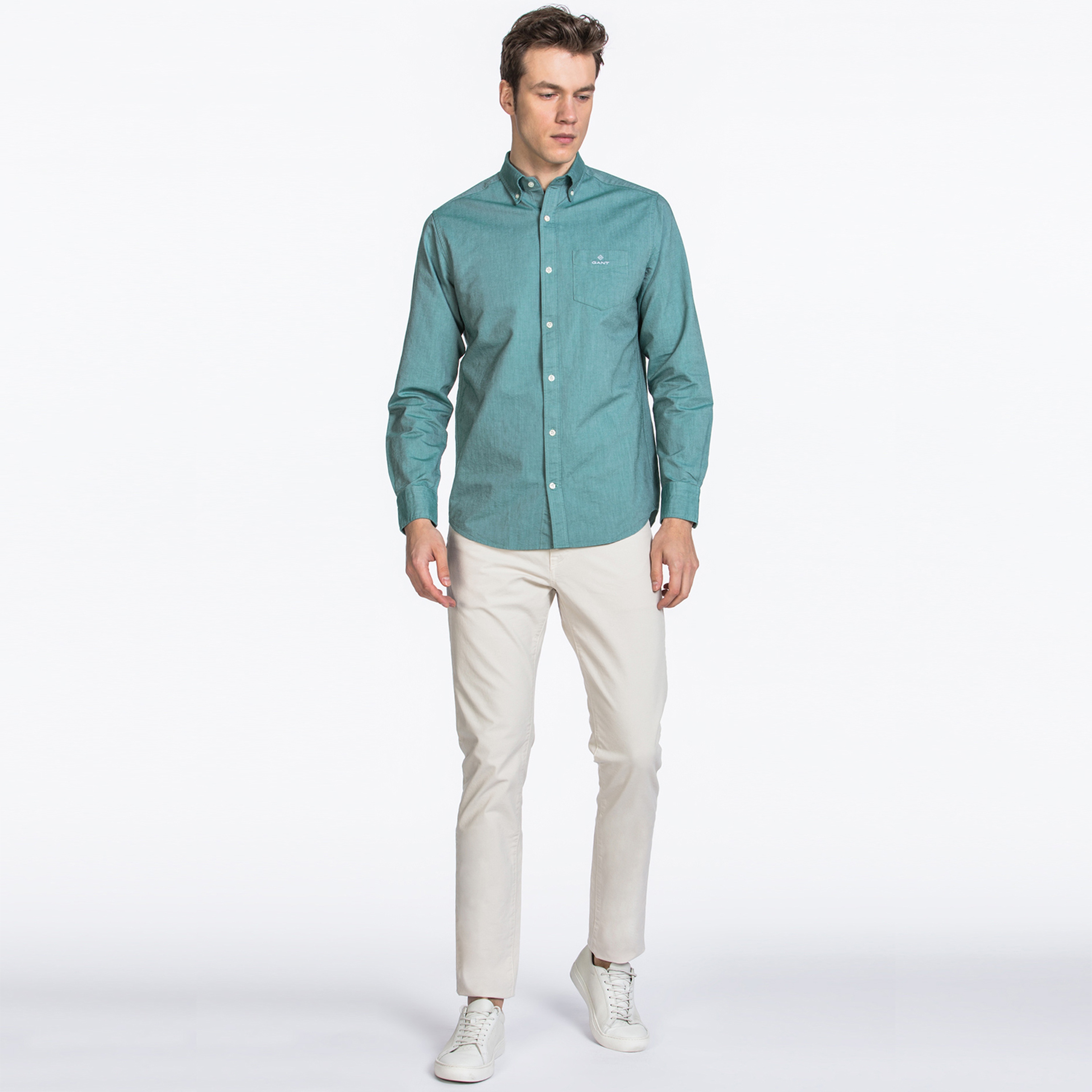 Gant Erkek Yeşil Regular Fit Oxford Gömlek