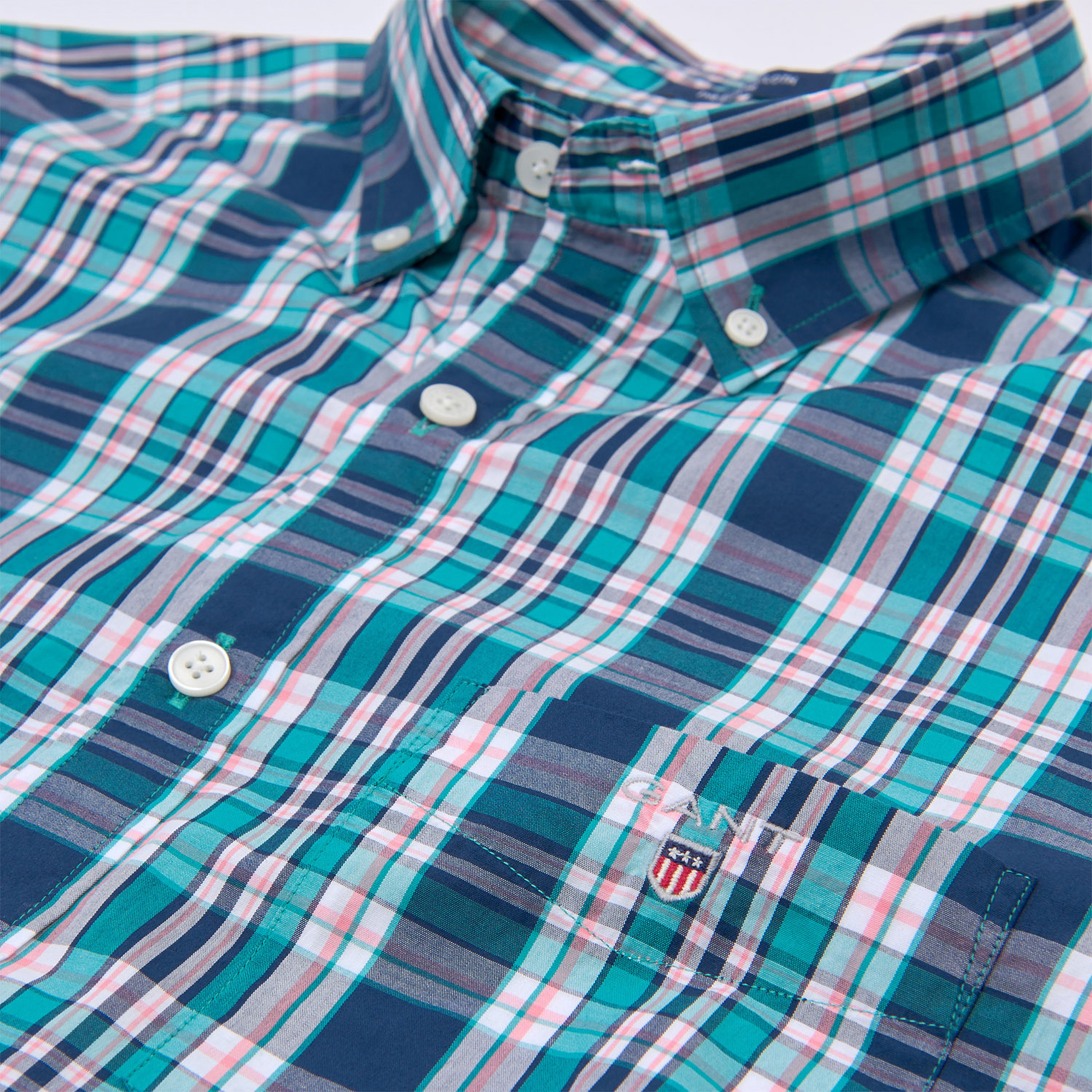 Gant Erkek Yeşil Kareli Regular Fit Gömlek