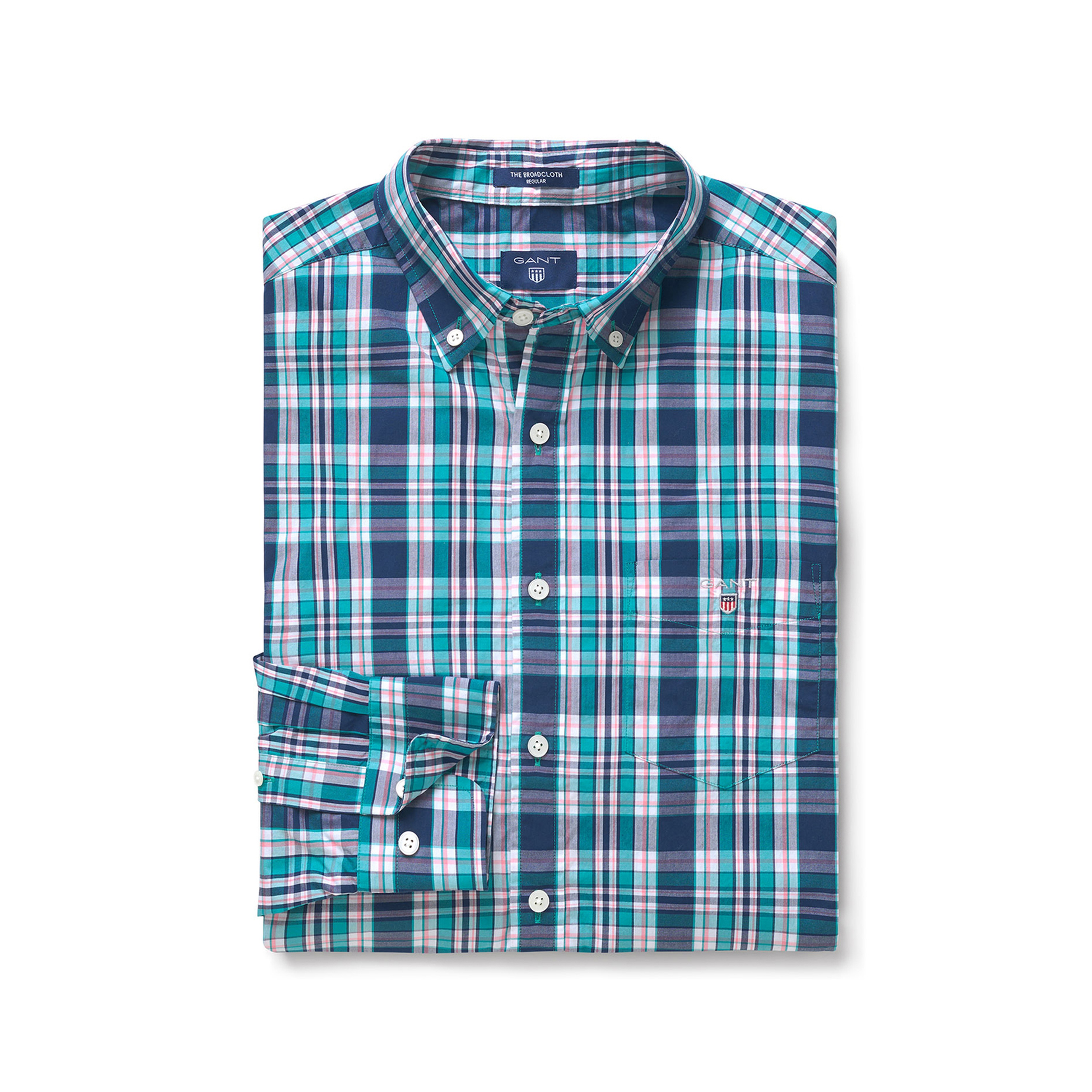 Gant Erkek Yeşil Kareli Regular Fit Gömlek