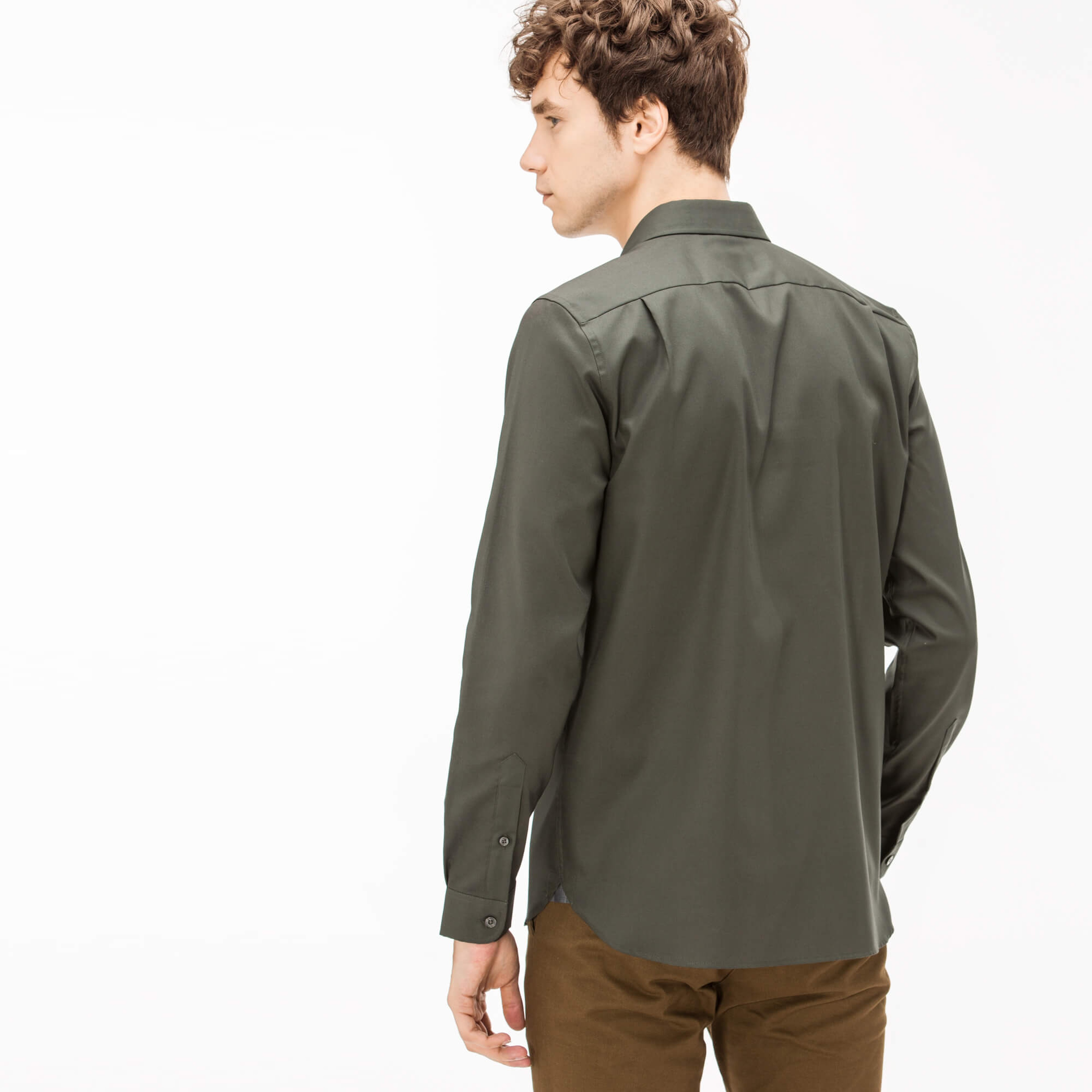 Lacoste Erkek Slim Fit Yeşil Oxford Gömlek