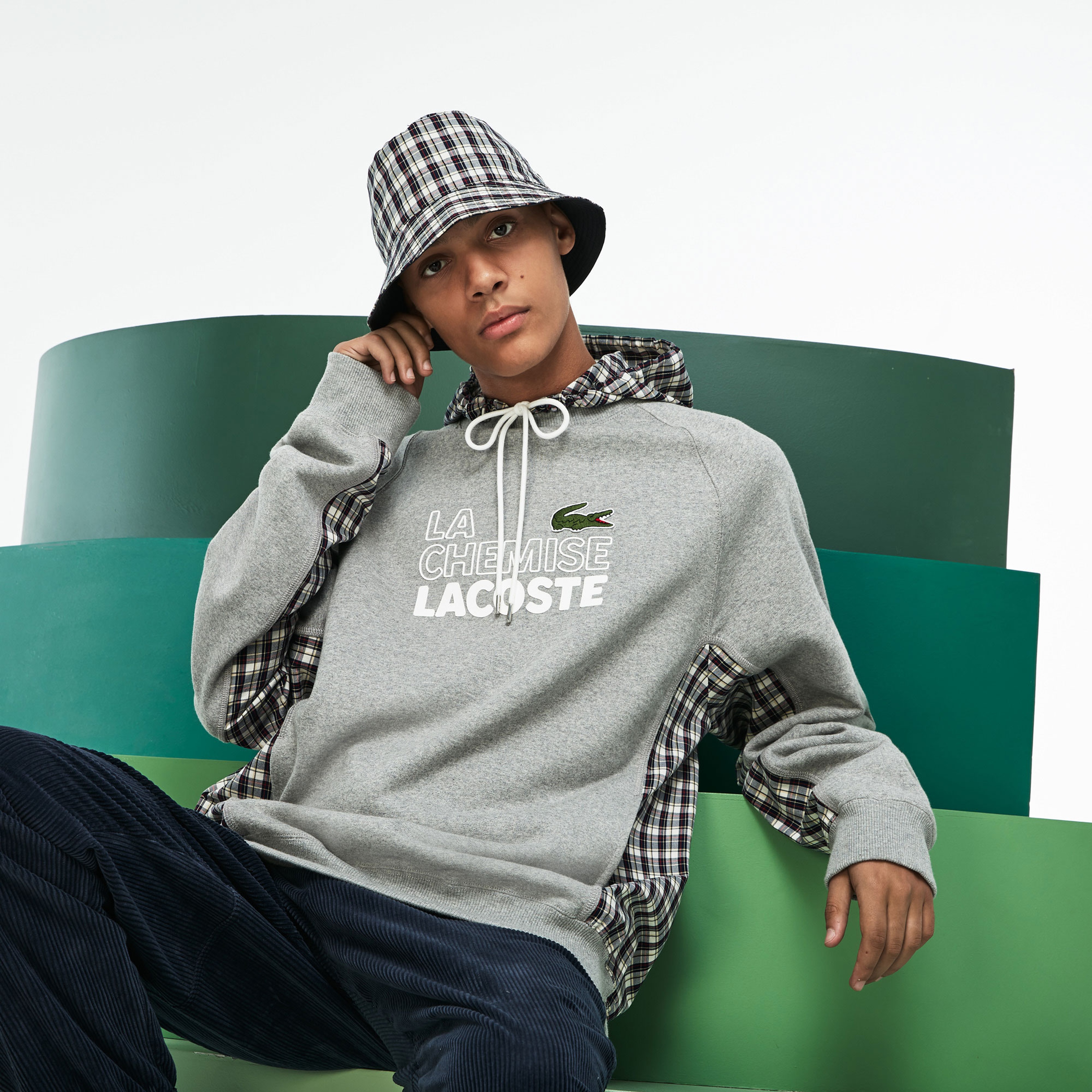 Lacoste Fashion Show Erkek Gri Kapüşonlu Sweatshirt