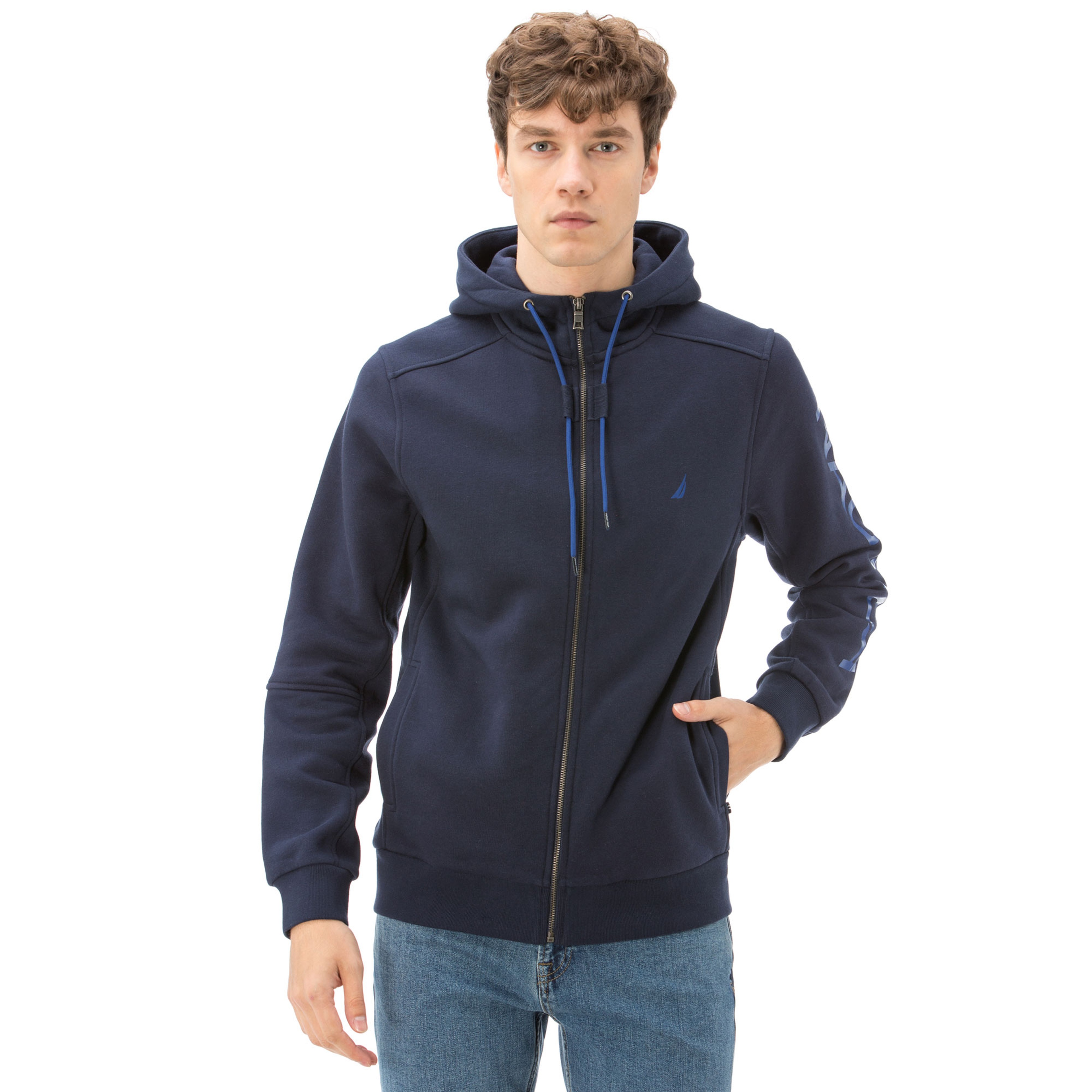 NAUTICA UZUN KOLLU DÜZ LACİVERT ERKEK SWEATSHIRT
