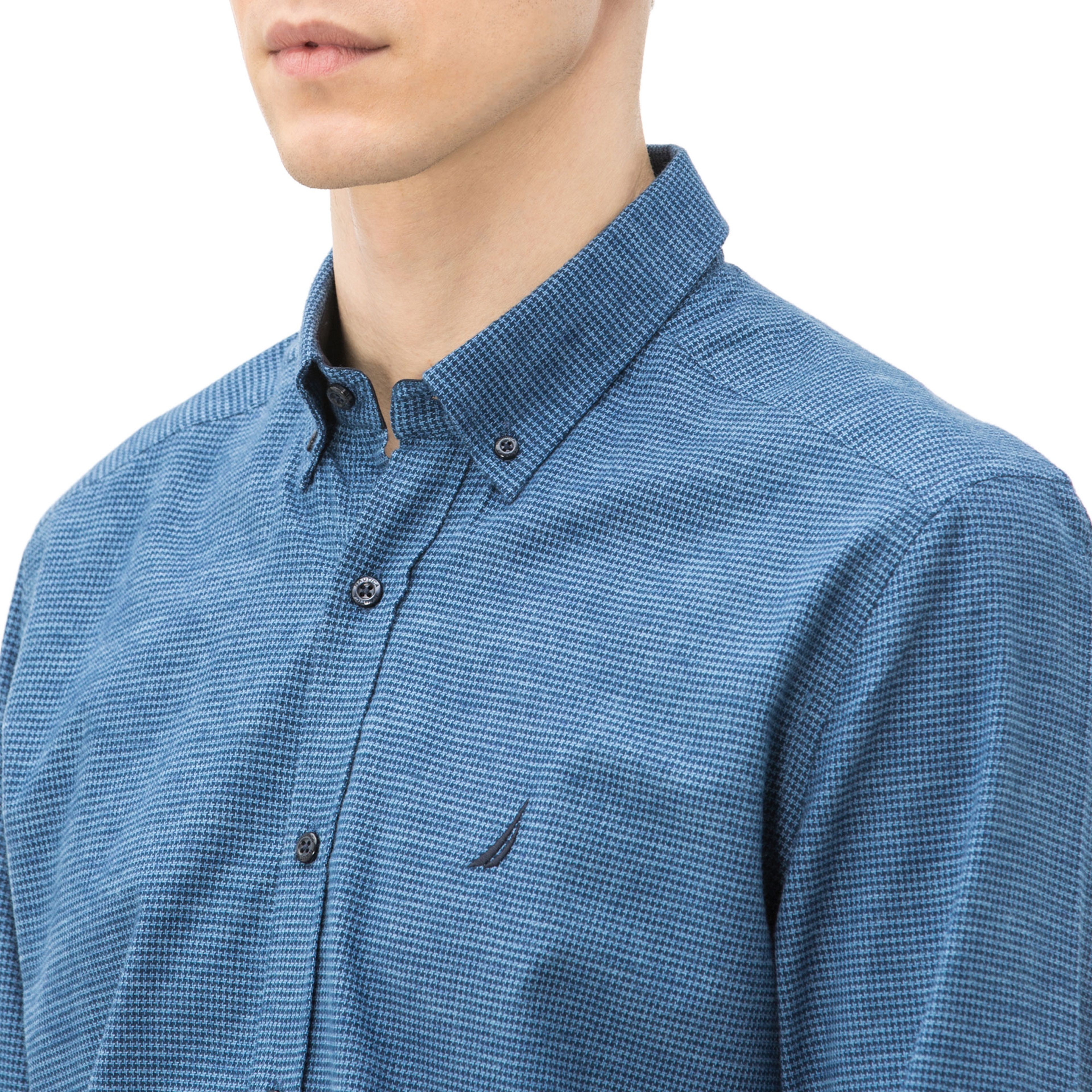 NAUTICA ERKEK SLIM FIT ARMÜRLÜ MAVİ GÖMLEK