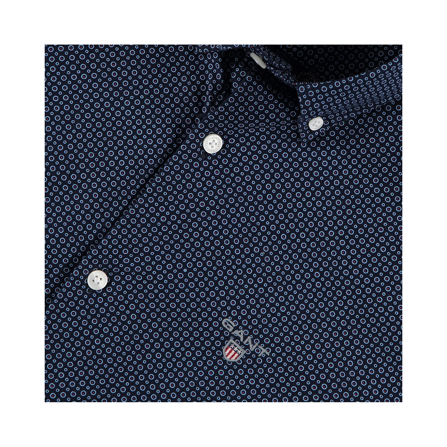 Gant Erkek Lacivert Desenli Oxford Slim Fit Gömlek