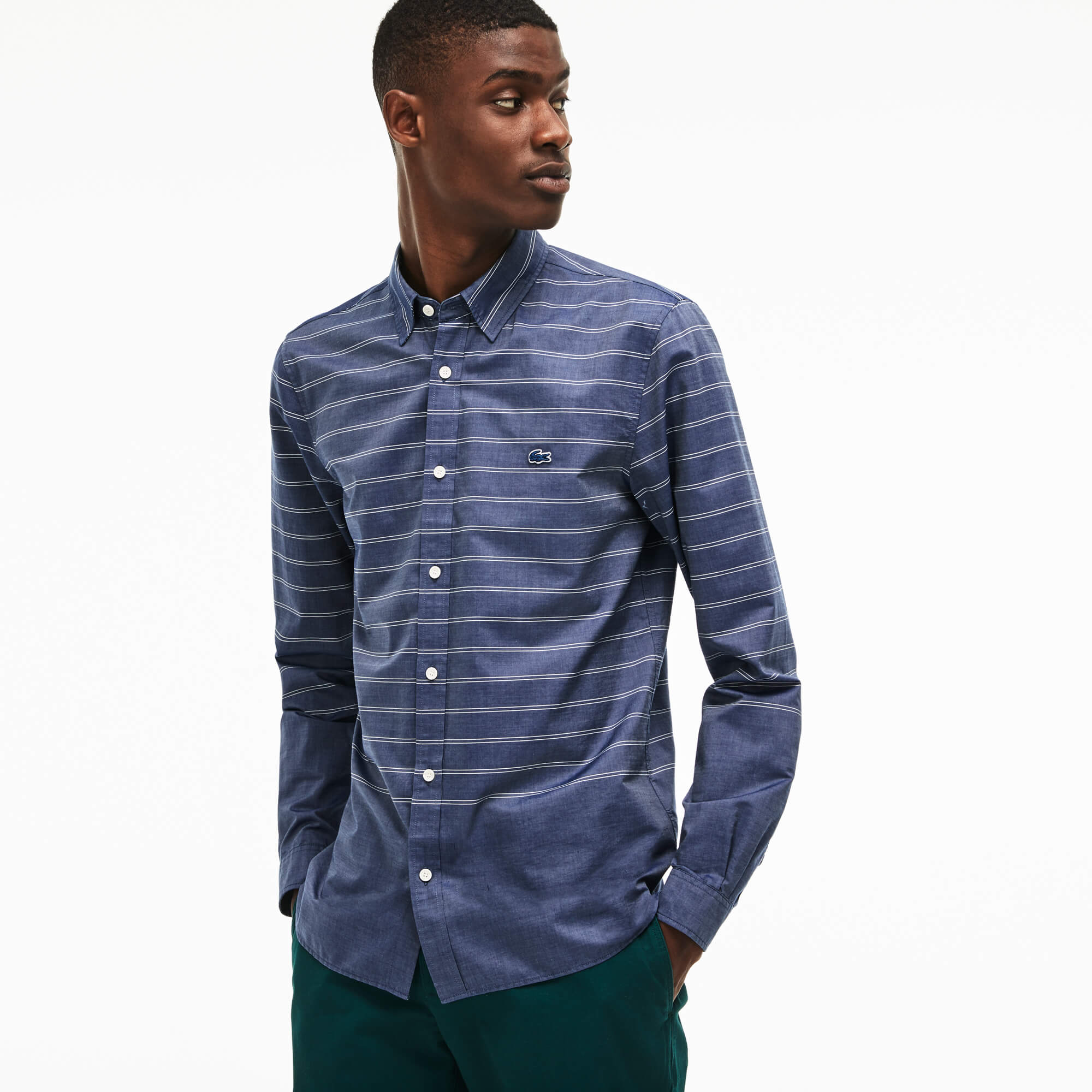 Lacoste Erkek Slim Fit Lacivert Gömlek