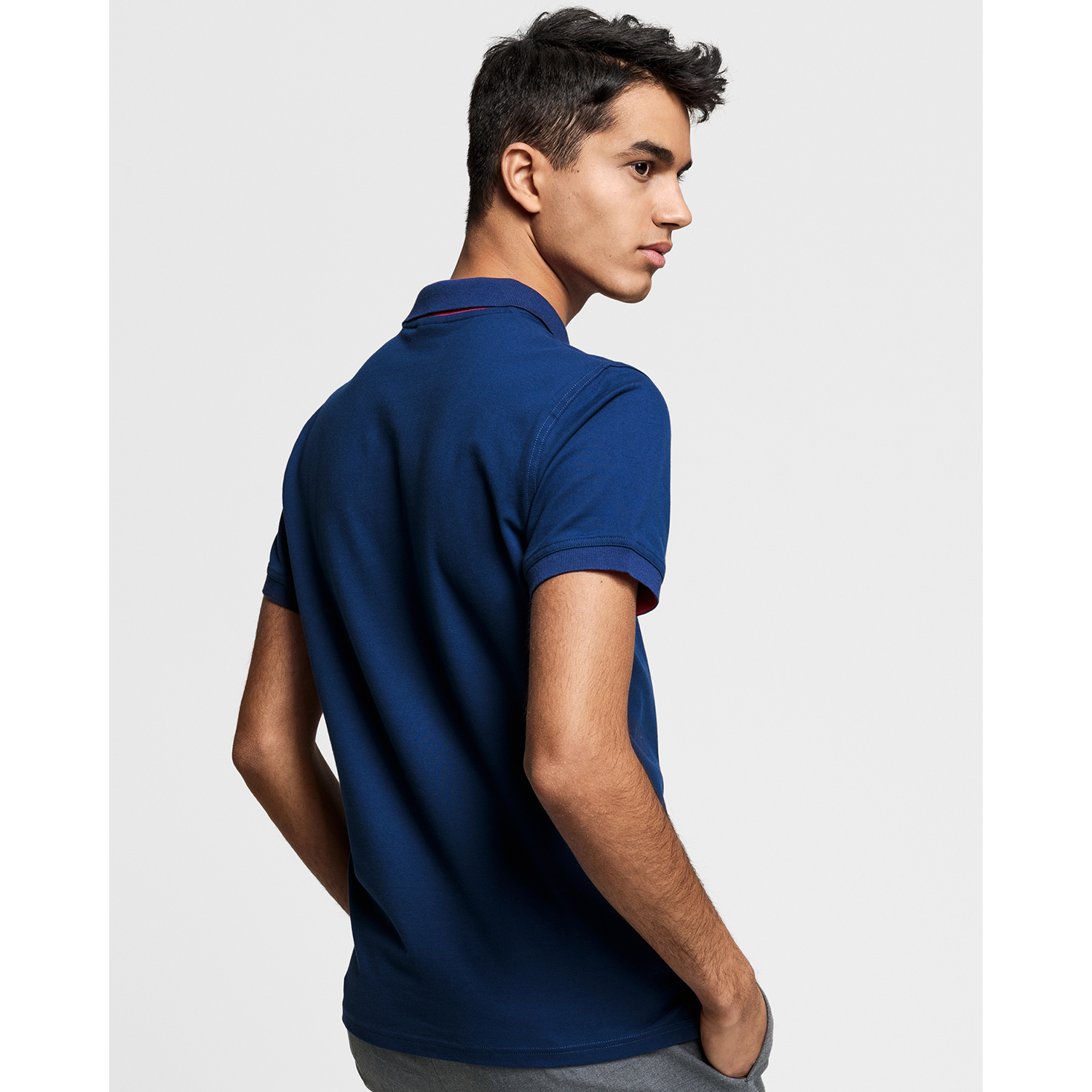 Erkek Lacivert Fitted Polo