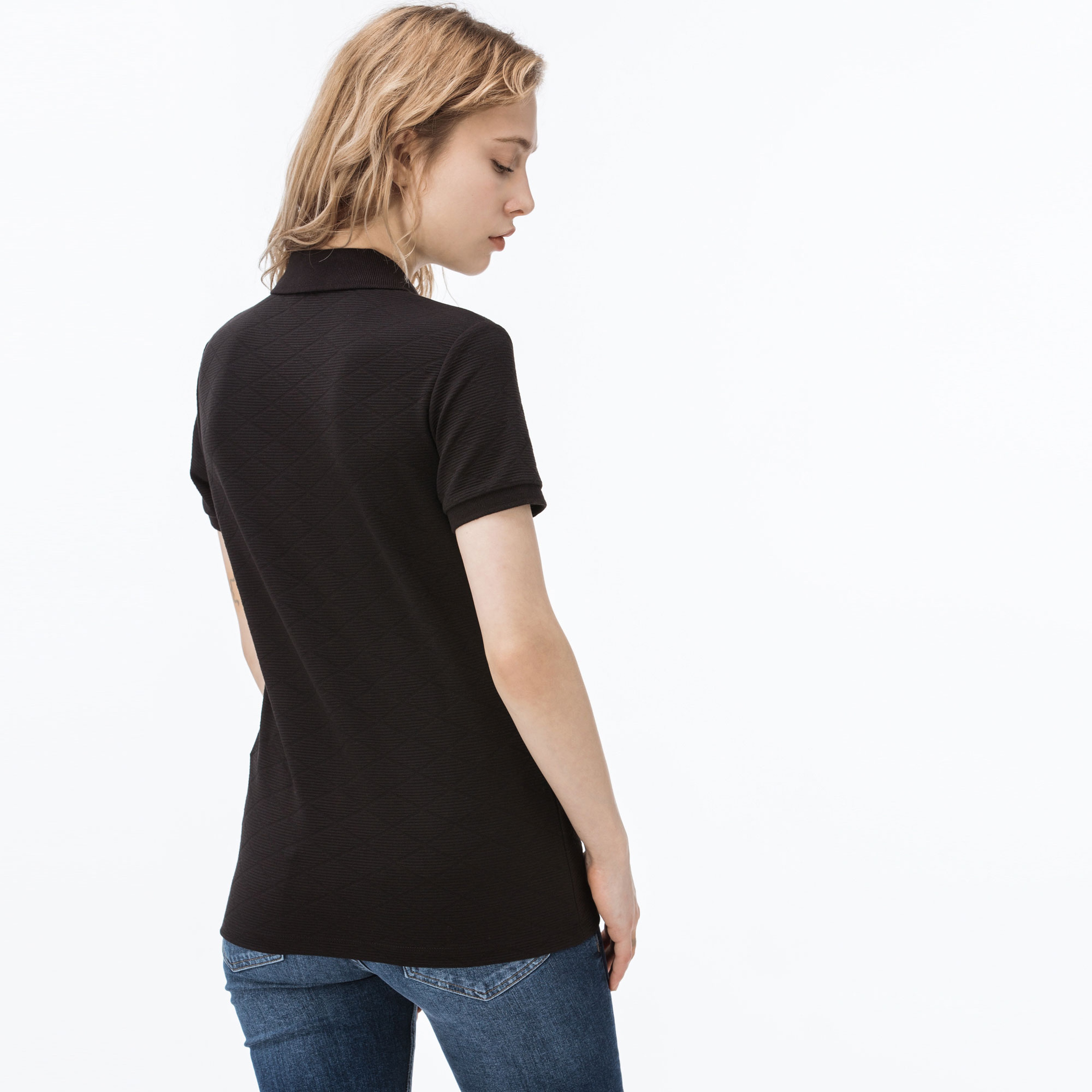 Lacoste Kadın Siyah Kısa Kollu Polo