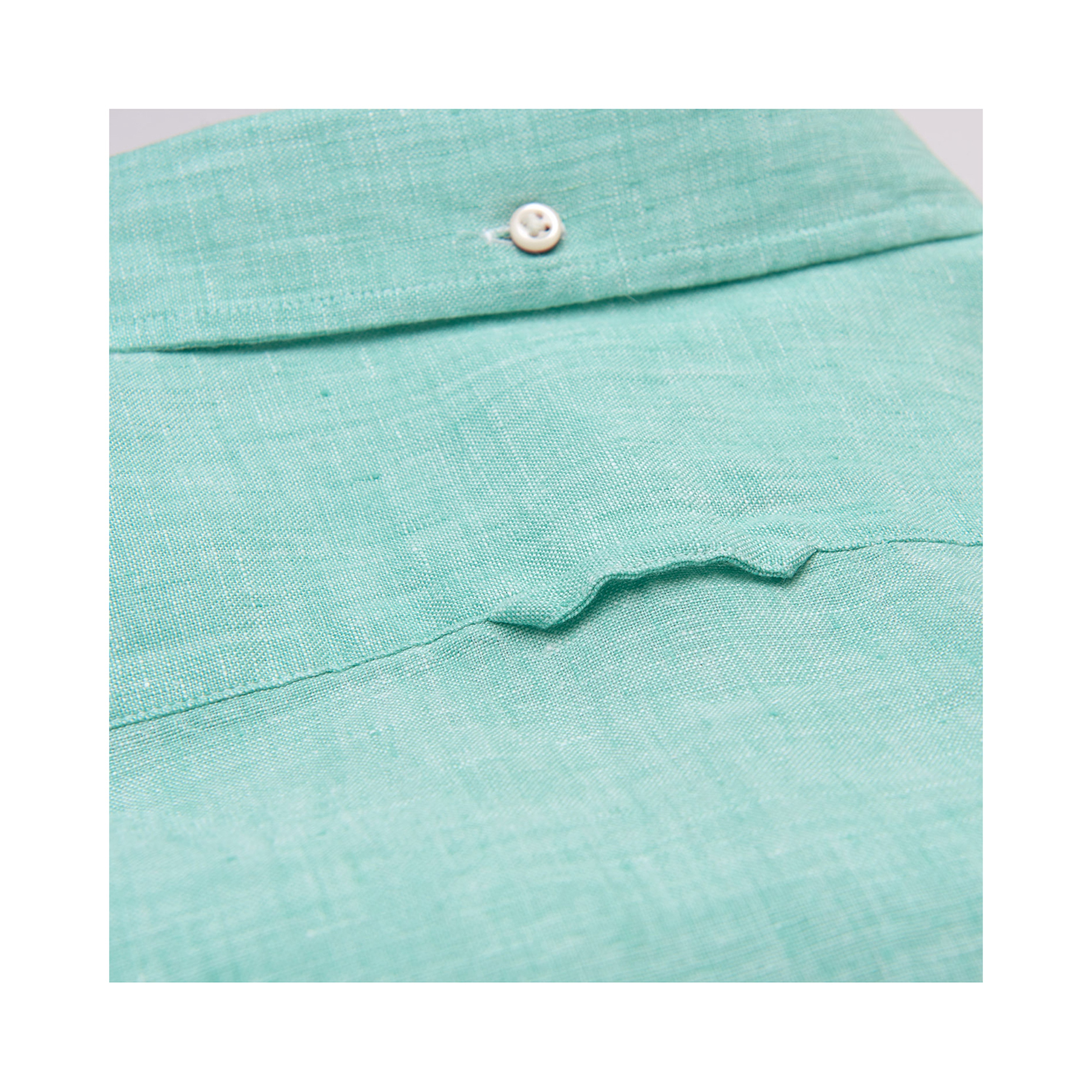 Gant Erkek Yeşil Slim Fit Keten Gömlek