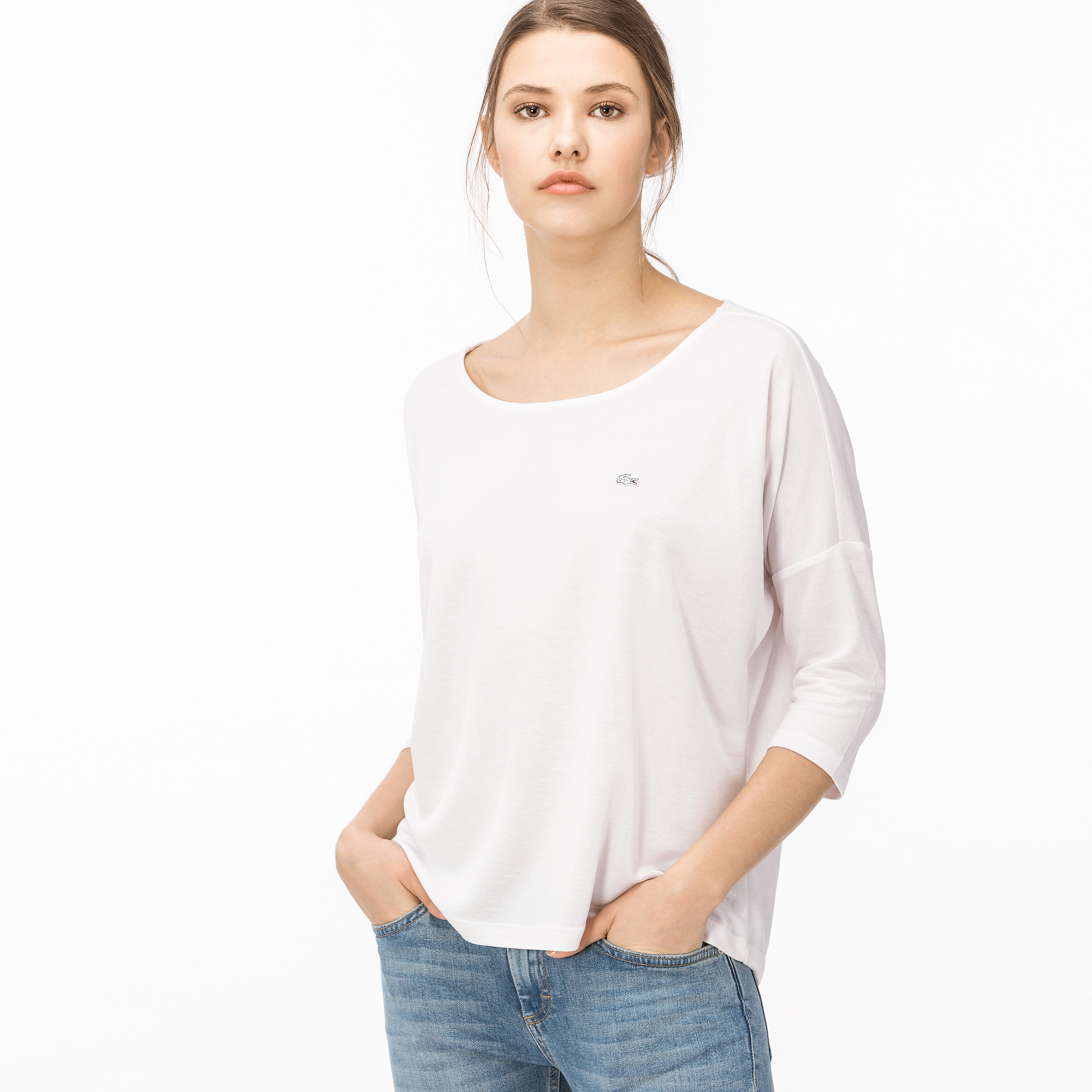 Lacoste Kadın Beyaz T-Shirt