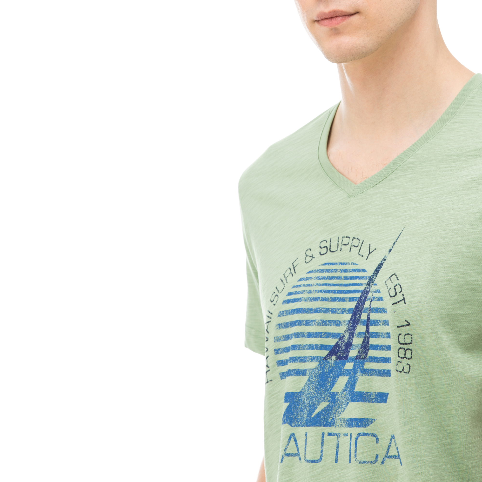 Nautica Erkek Yeşil Kısa Kollu Slim Fit T-Shirt