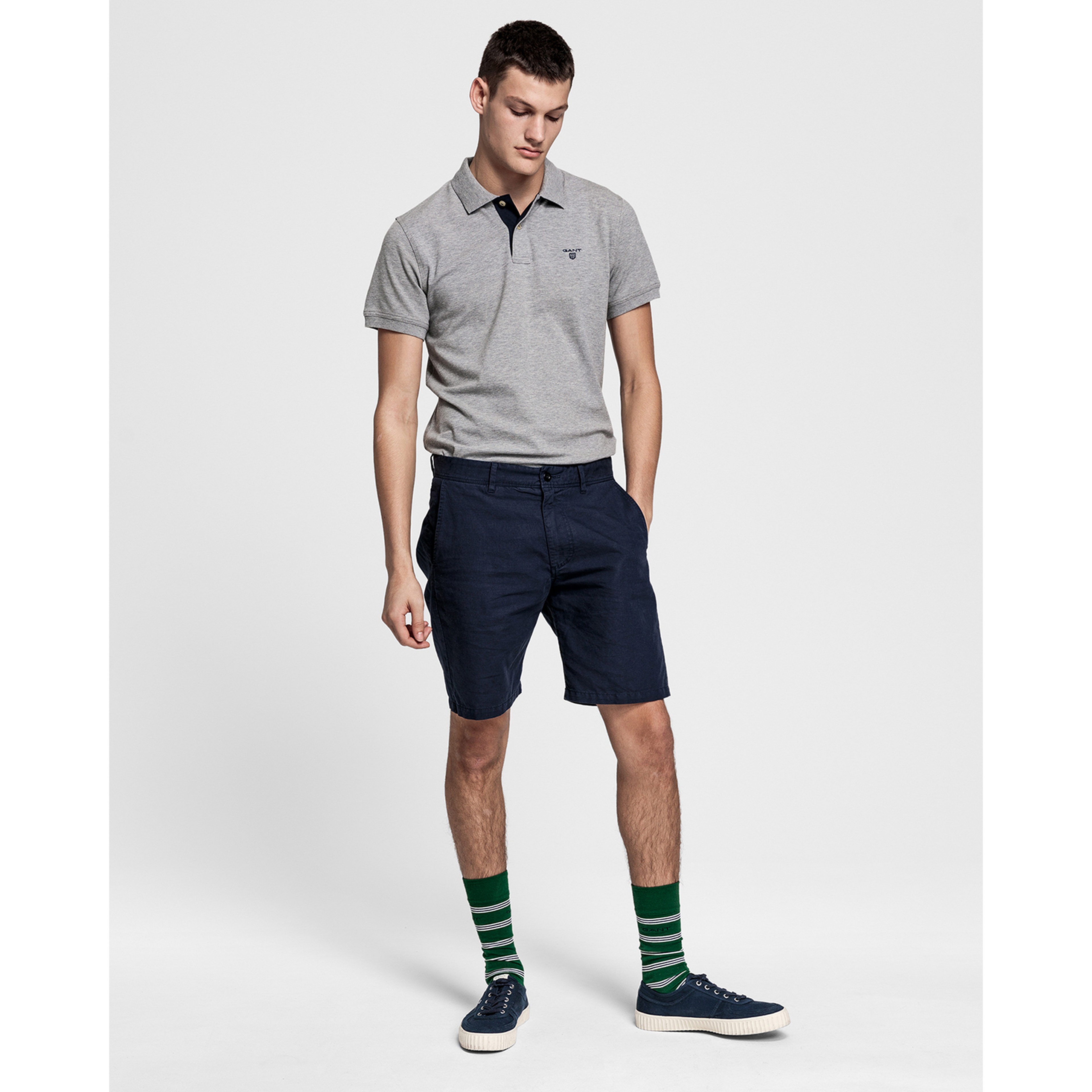 GANT Erkek Lacivert Keten Bermuda