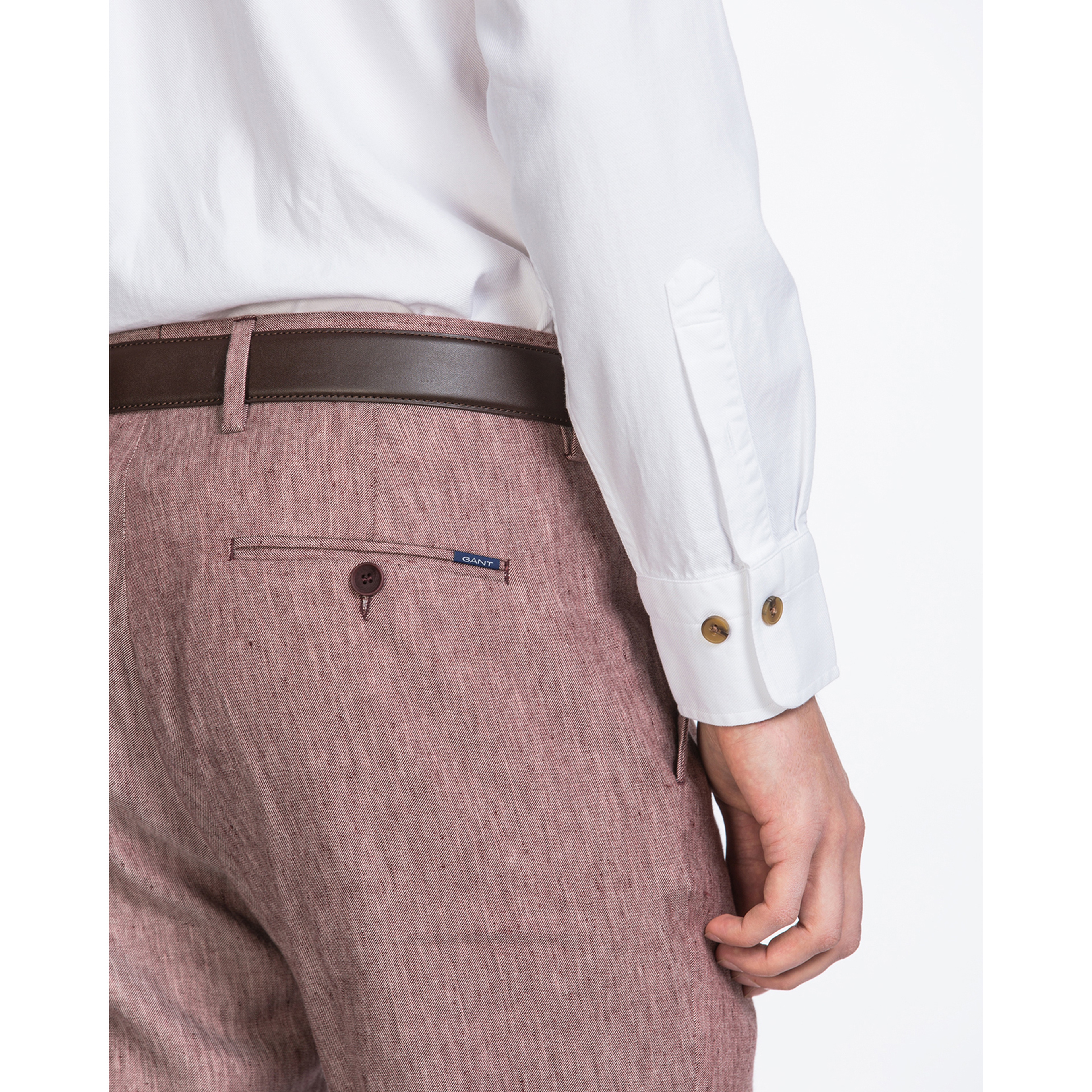 GANT Erkek Kırmızı Slim Fit Keten Pantolon