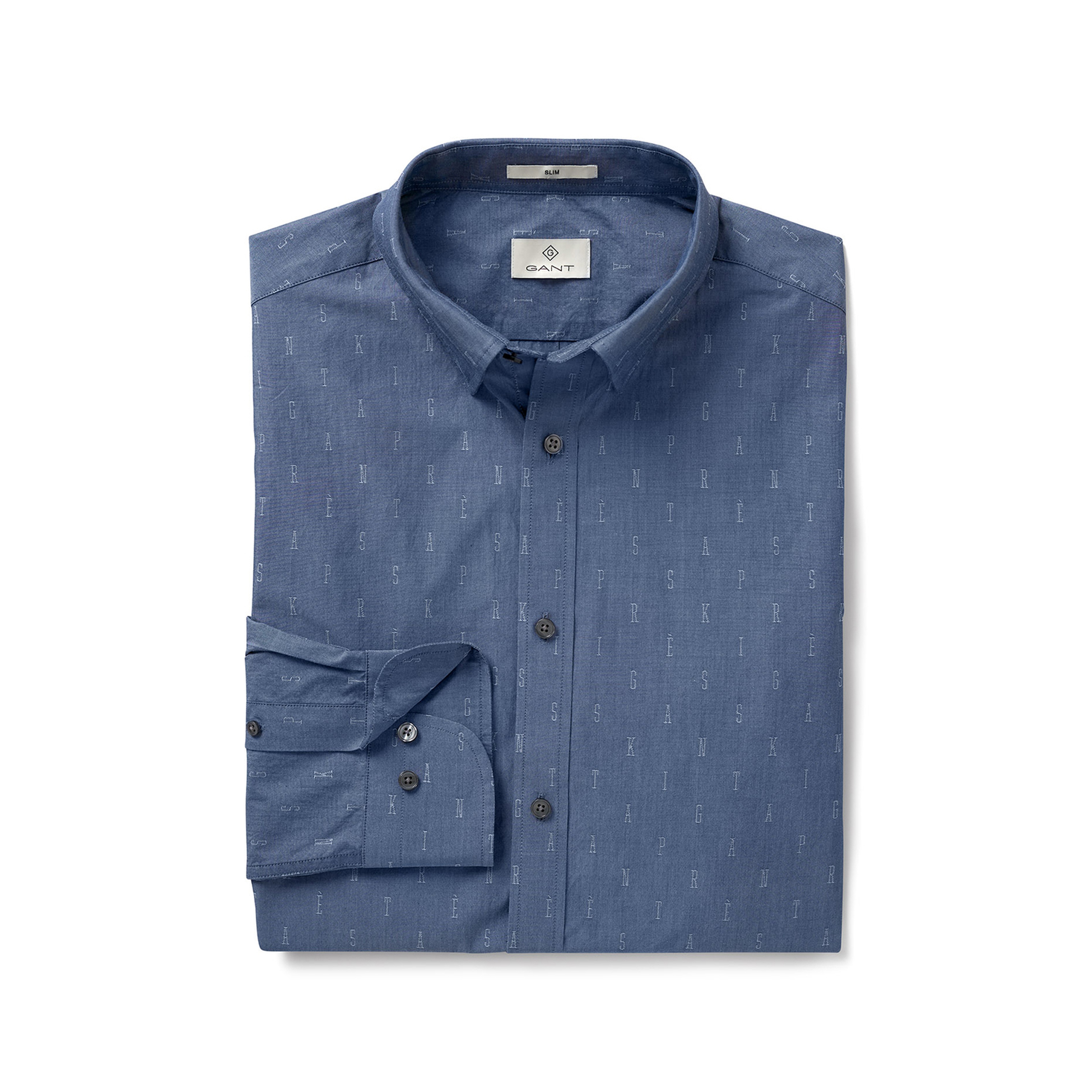 Gant Erkek Mavi Slim Fit Gömlek