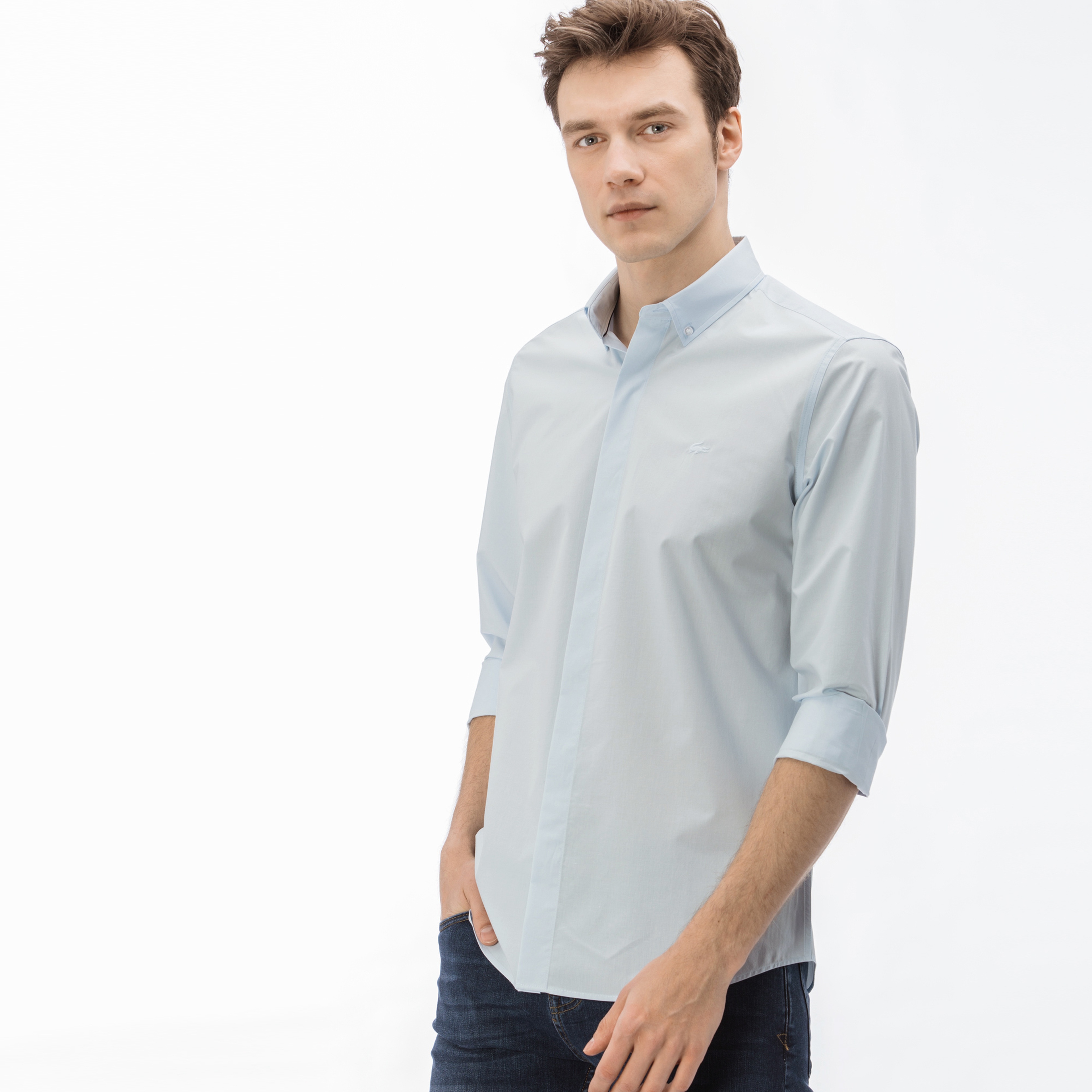 Lacoste Erkek Slim Fit Mavi Gömlek