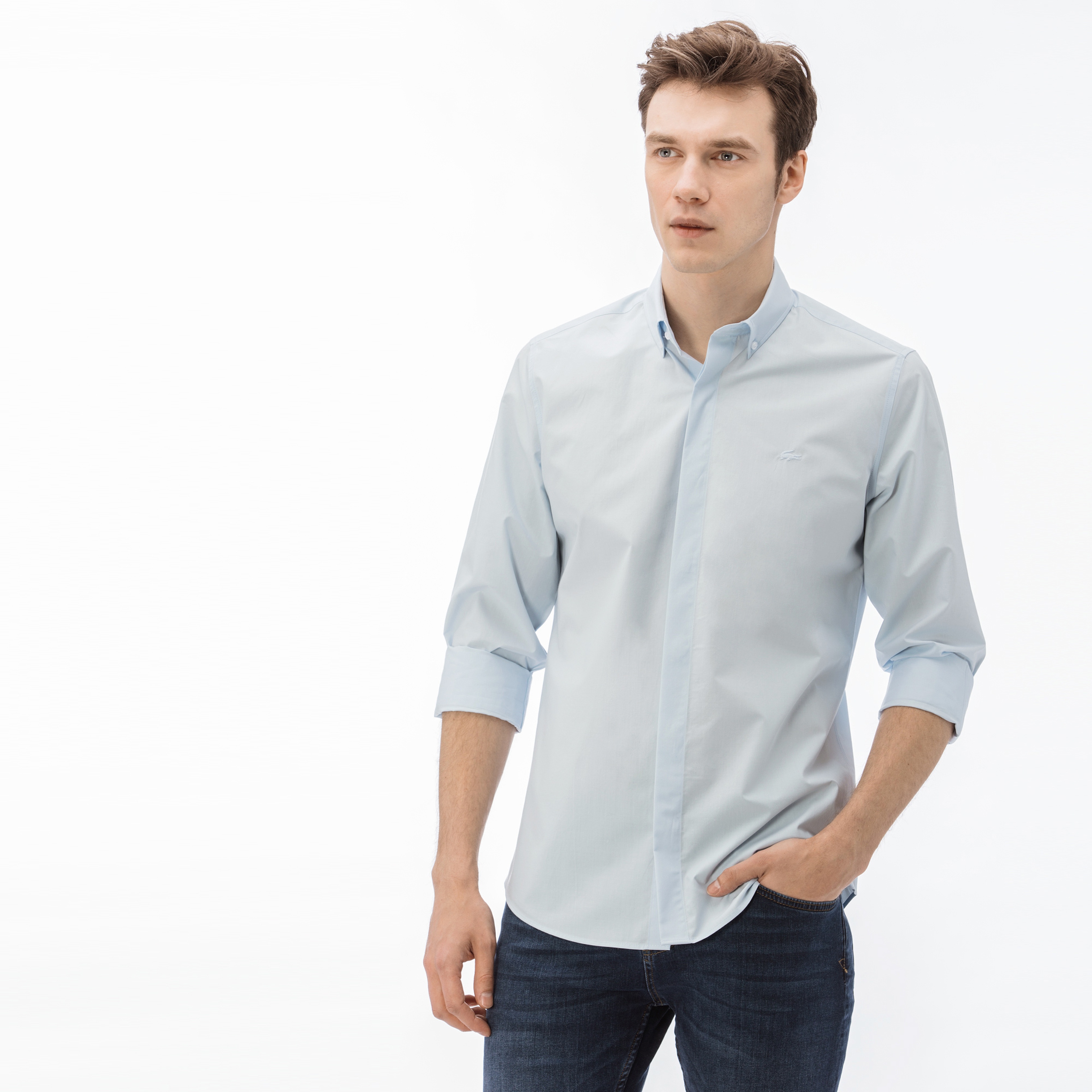 Lacoste Erkek Slim Fit Mavi Gömlek