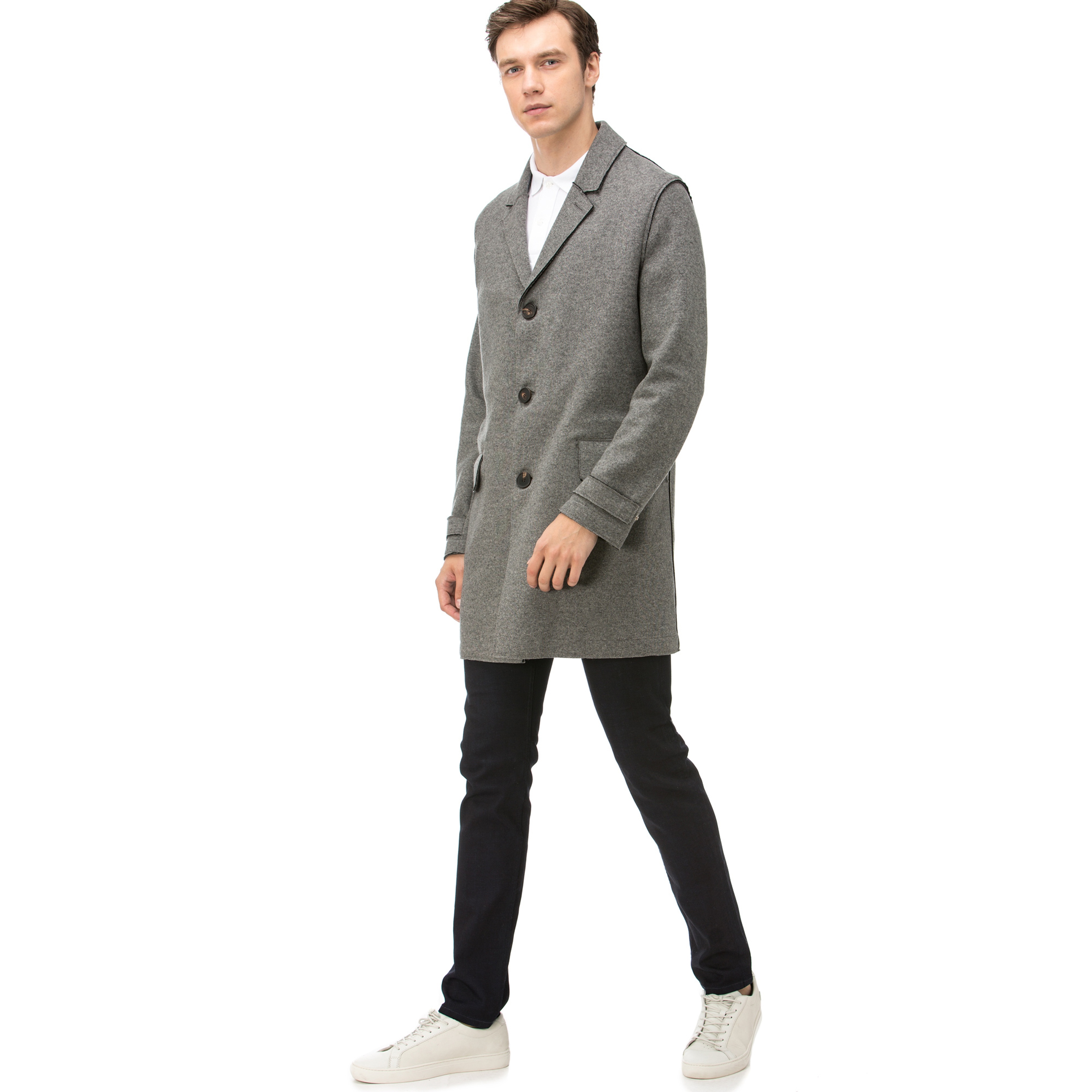 Lacoste Erkek Gri Kaban