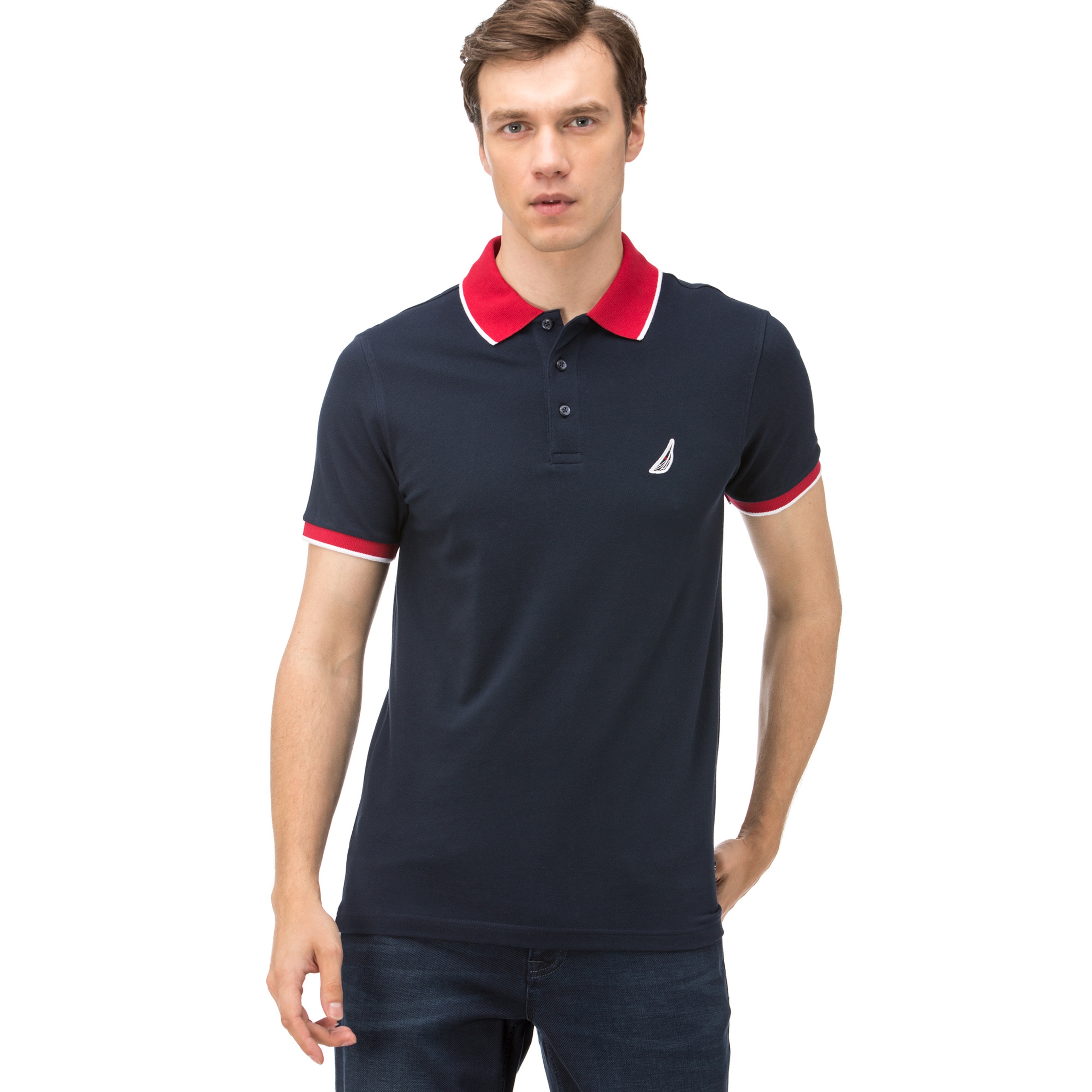 Nautica Erkek Lacivert Kısa Kollu Slim Fit Polo
