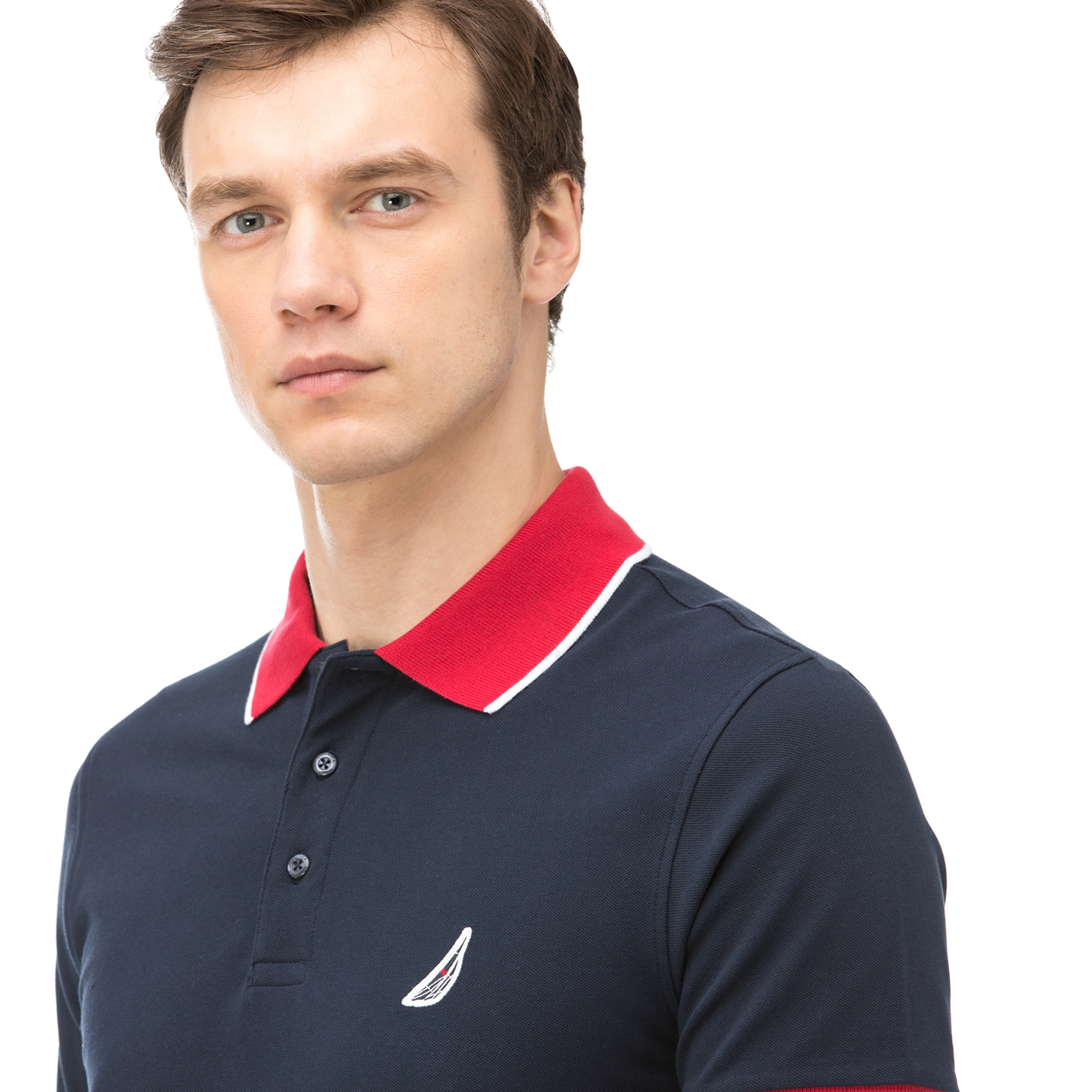 Nautica Erkek Lacivert Kısa Kollu Slim Fit Polo