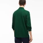 L.12.12 Erkek Classic Fit Uzun Kollu Koyu Yeşil Polo