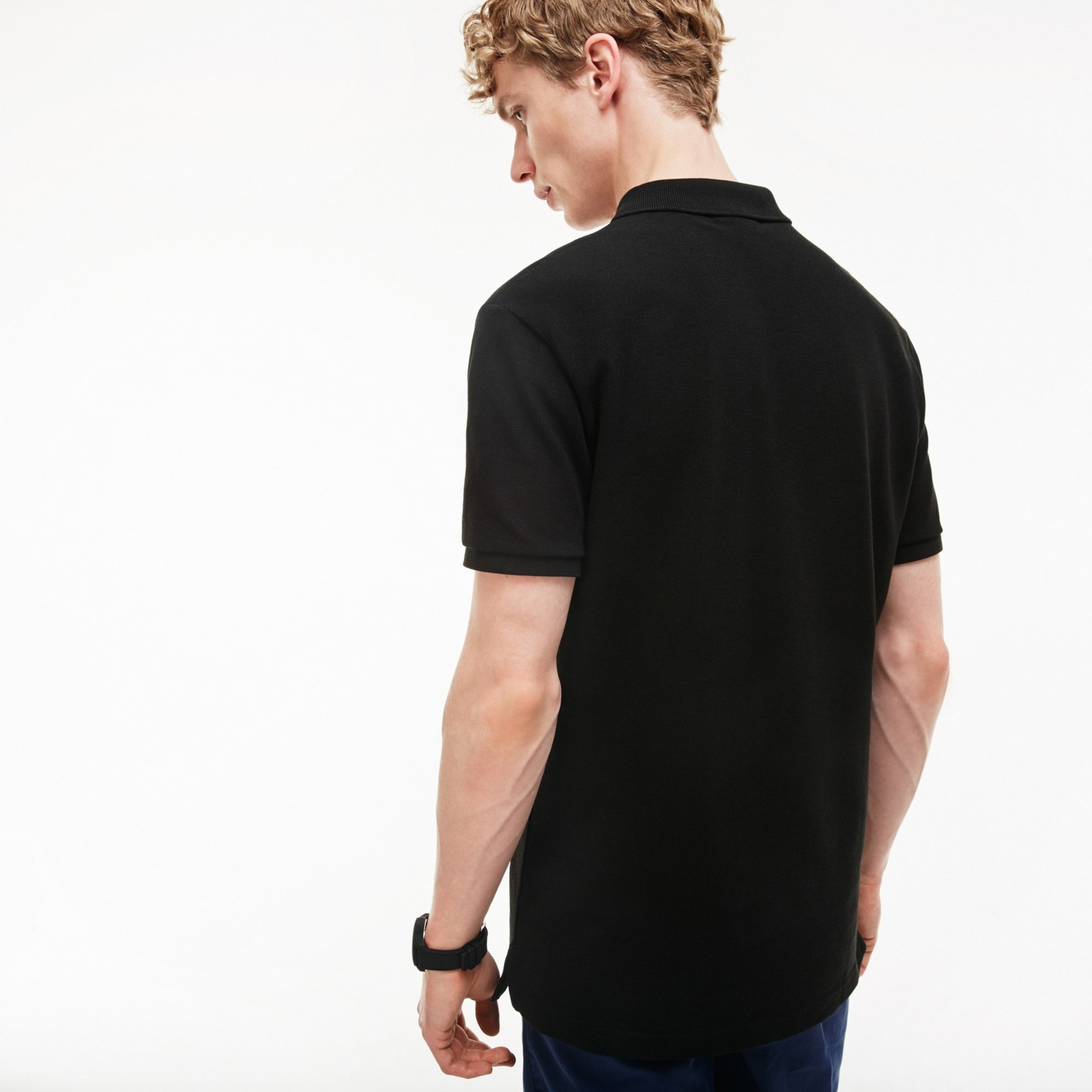 L.12.12 Erkek Slim Fit Polo Yaka Siyah Polo