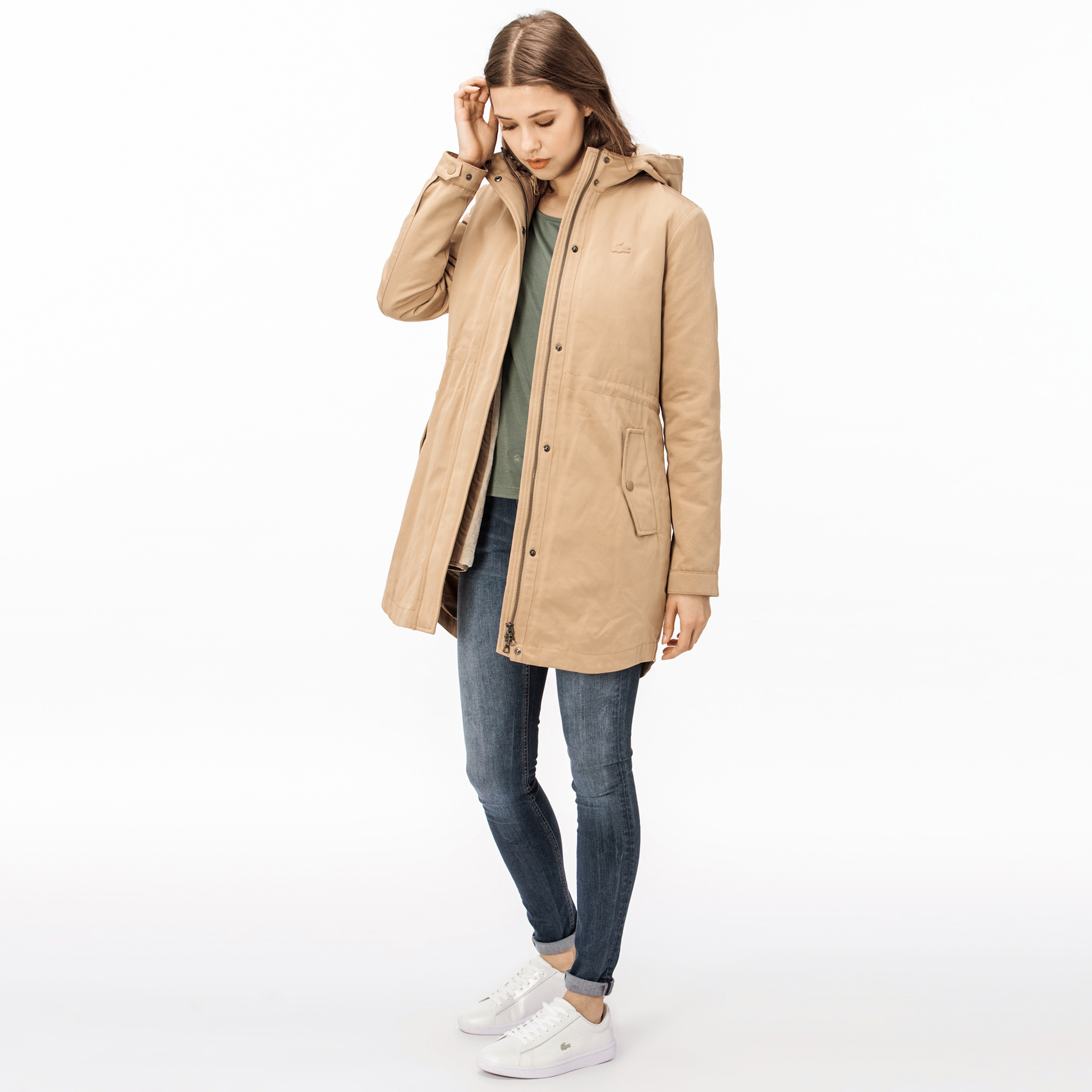 Lacoste Kadın İçi Kürklü 2'li Uzun Mont