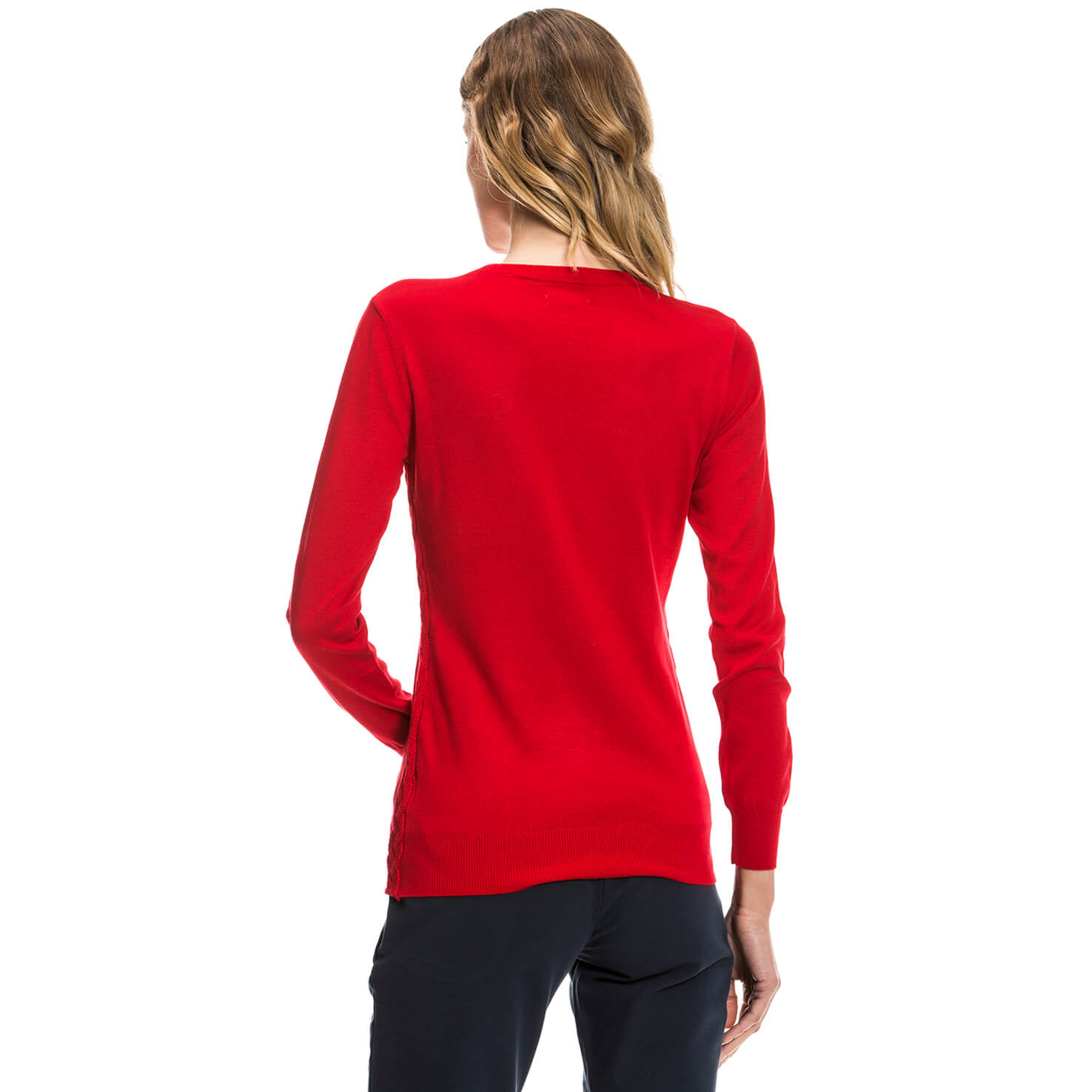 Nautica Uzun Kollu Düz Kırmızı Kadın Triko