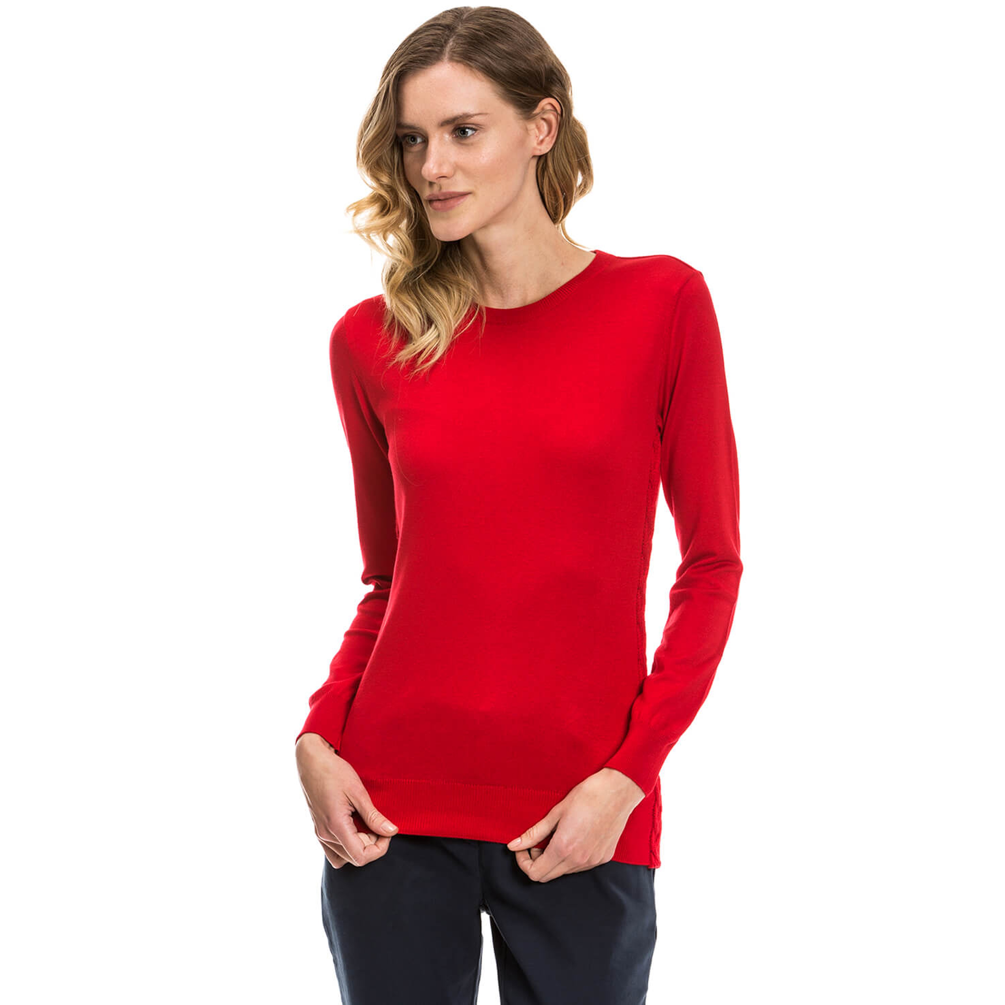 Nautica Uzun Kollu Düz Kırmızı Kadın Triko