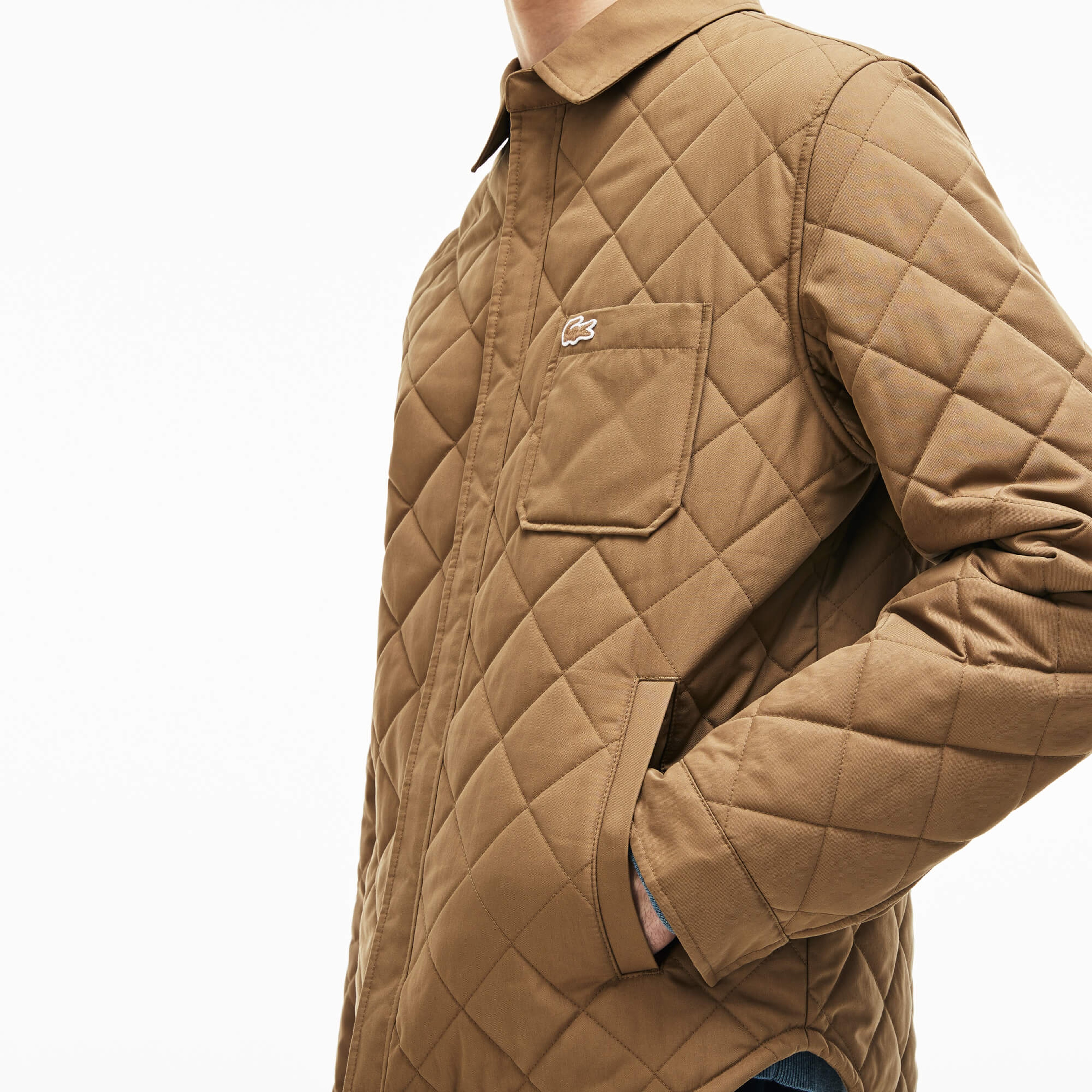 Lacoste Erkek Kapitone Kahverengi Mont