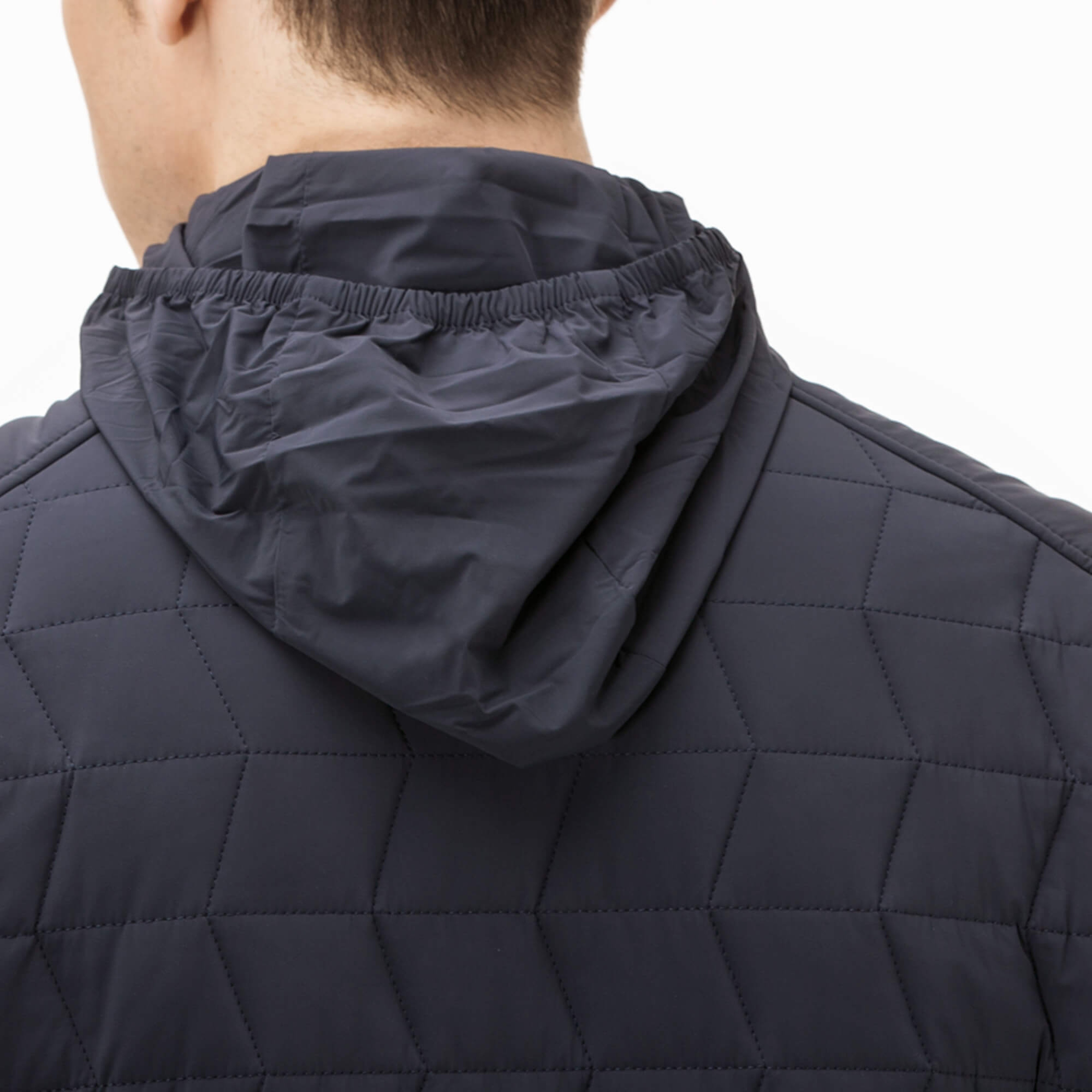 Lacoste Erkek Streç Lacivert Kapitone Mont