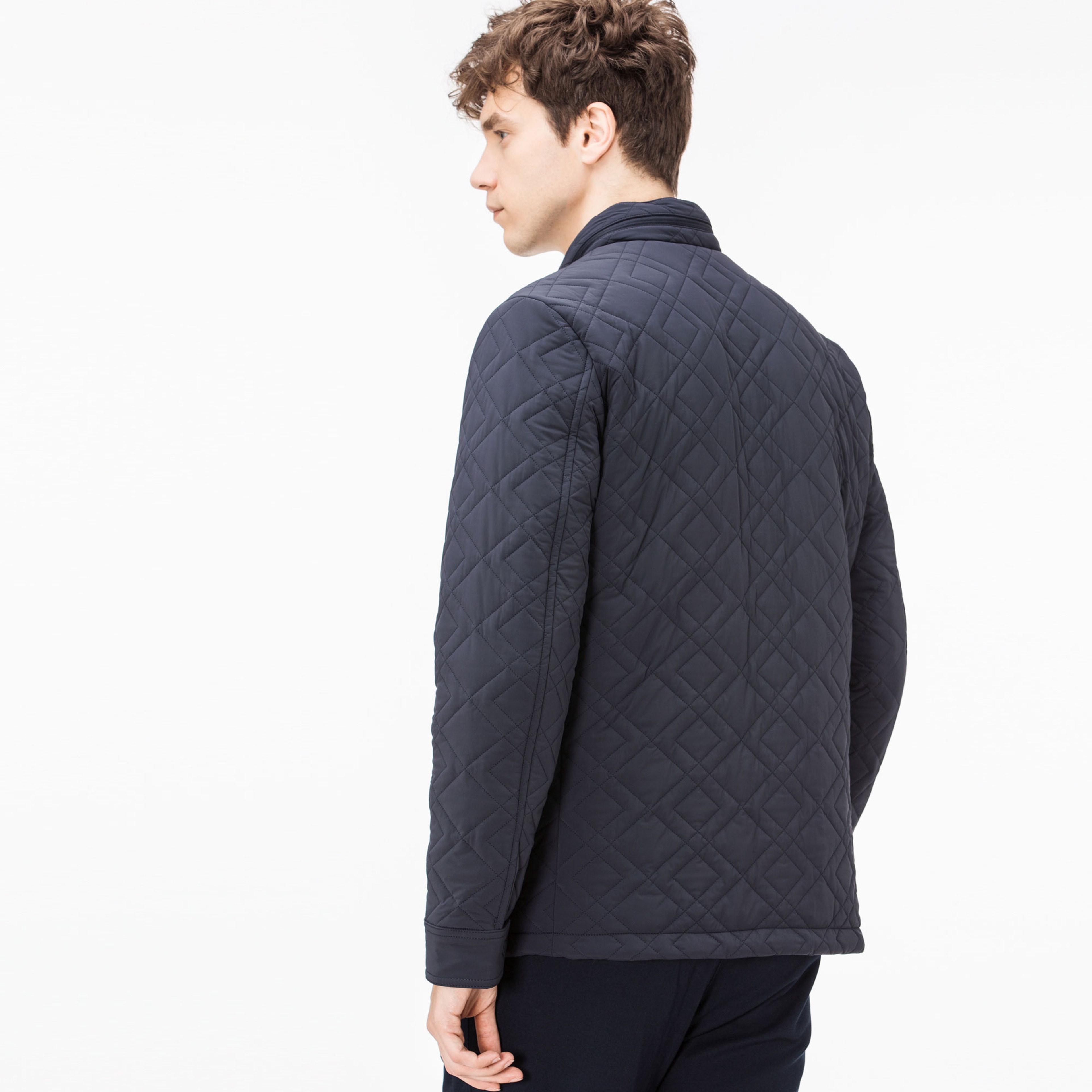 Lacoste Erkek Lacivert Kapitone Mont