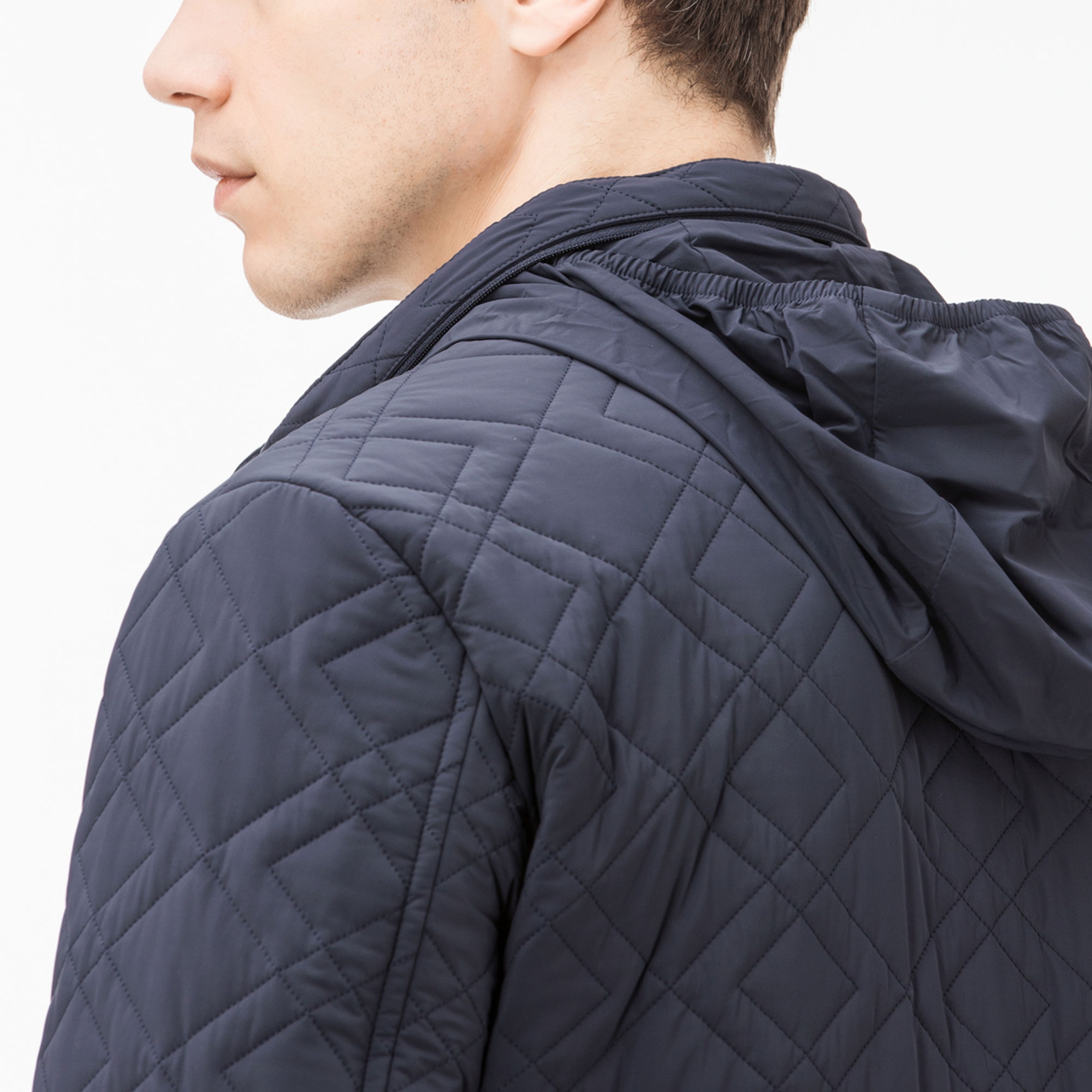 Lacoste Erkek Lacivert Kapitone Mont