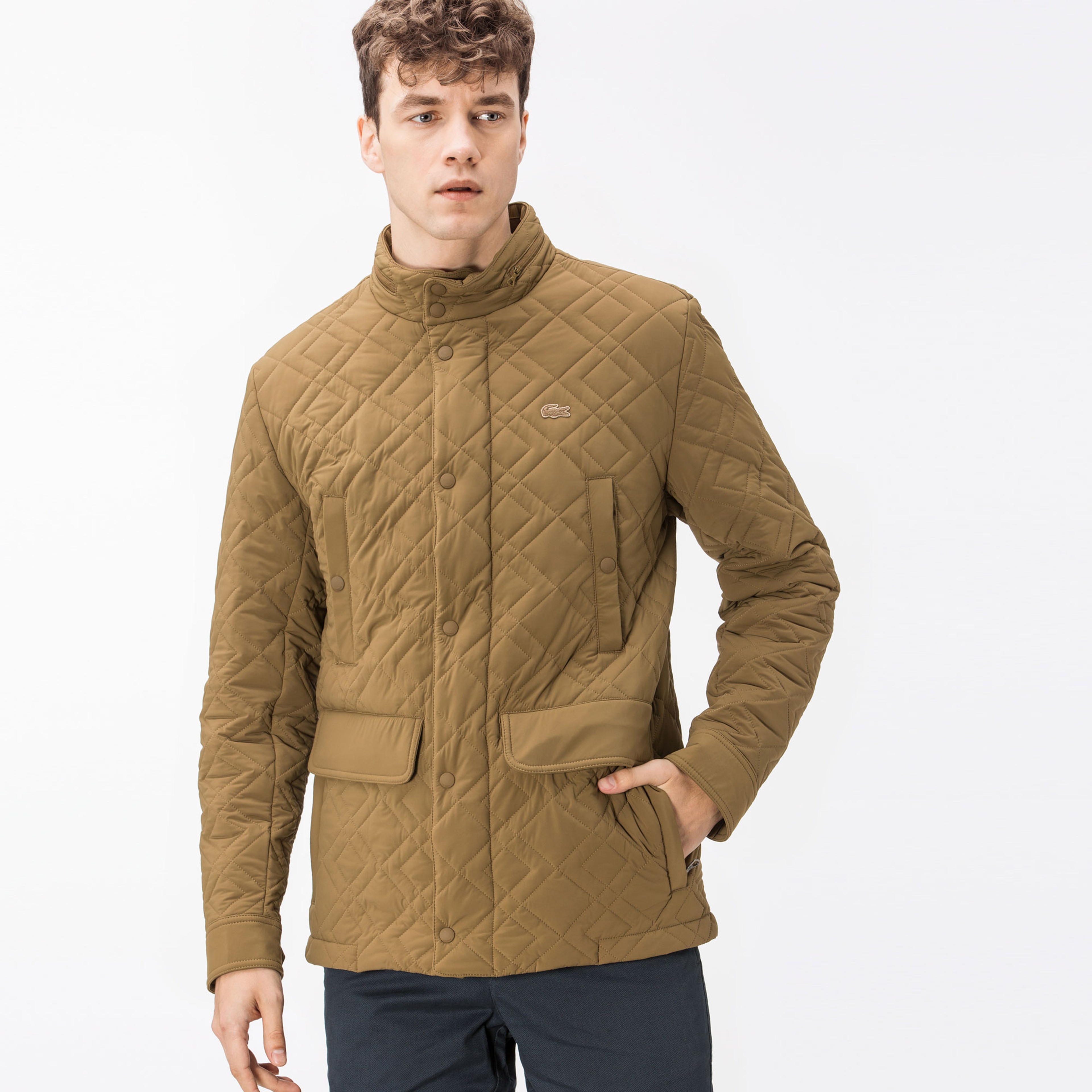 Lacoste Erkek Kahverengi Kapitone Mont