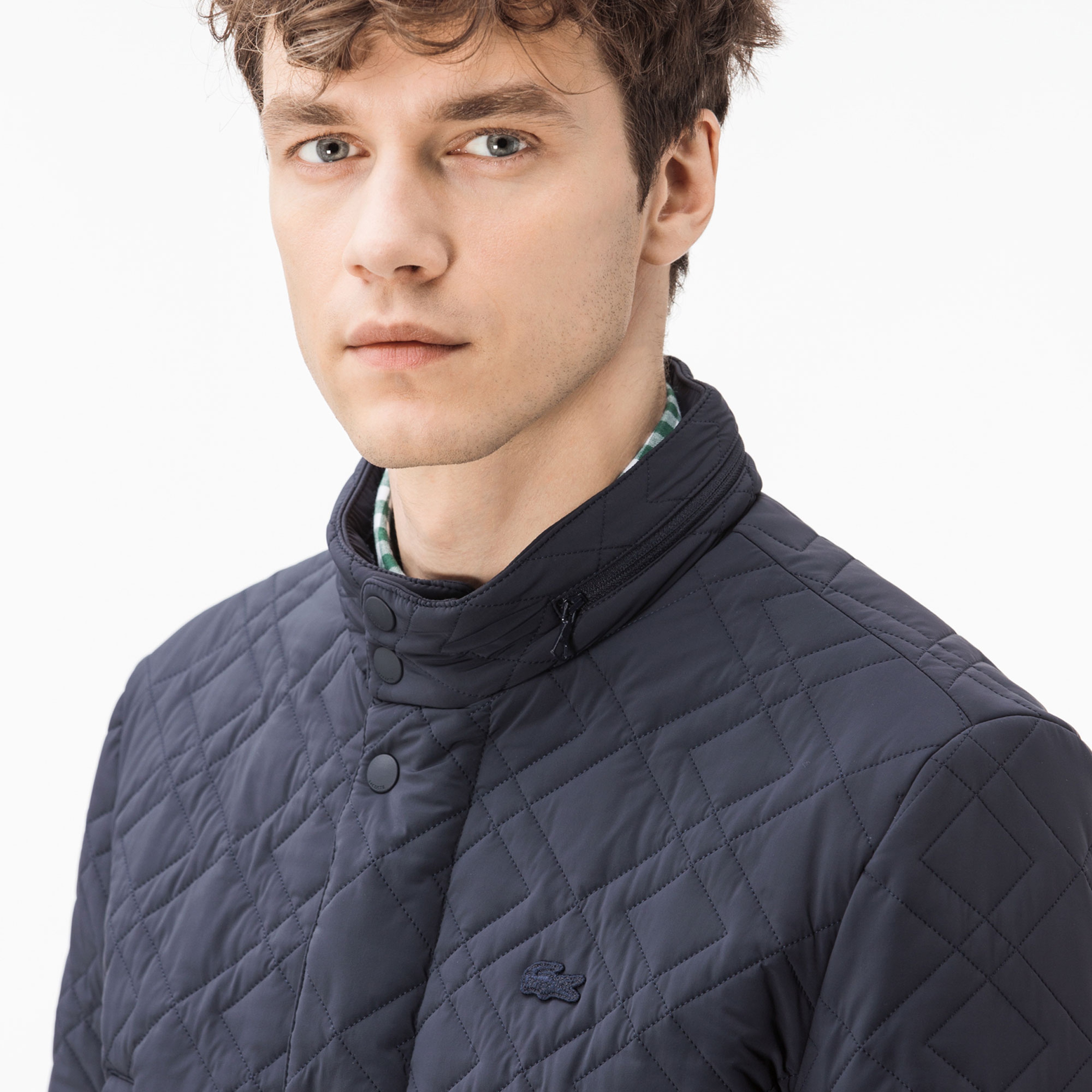 Lacoste Erkek Lacivert Kapitone Mont