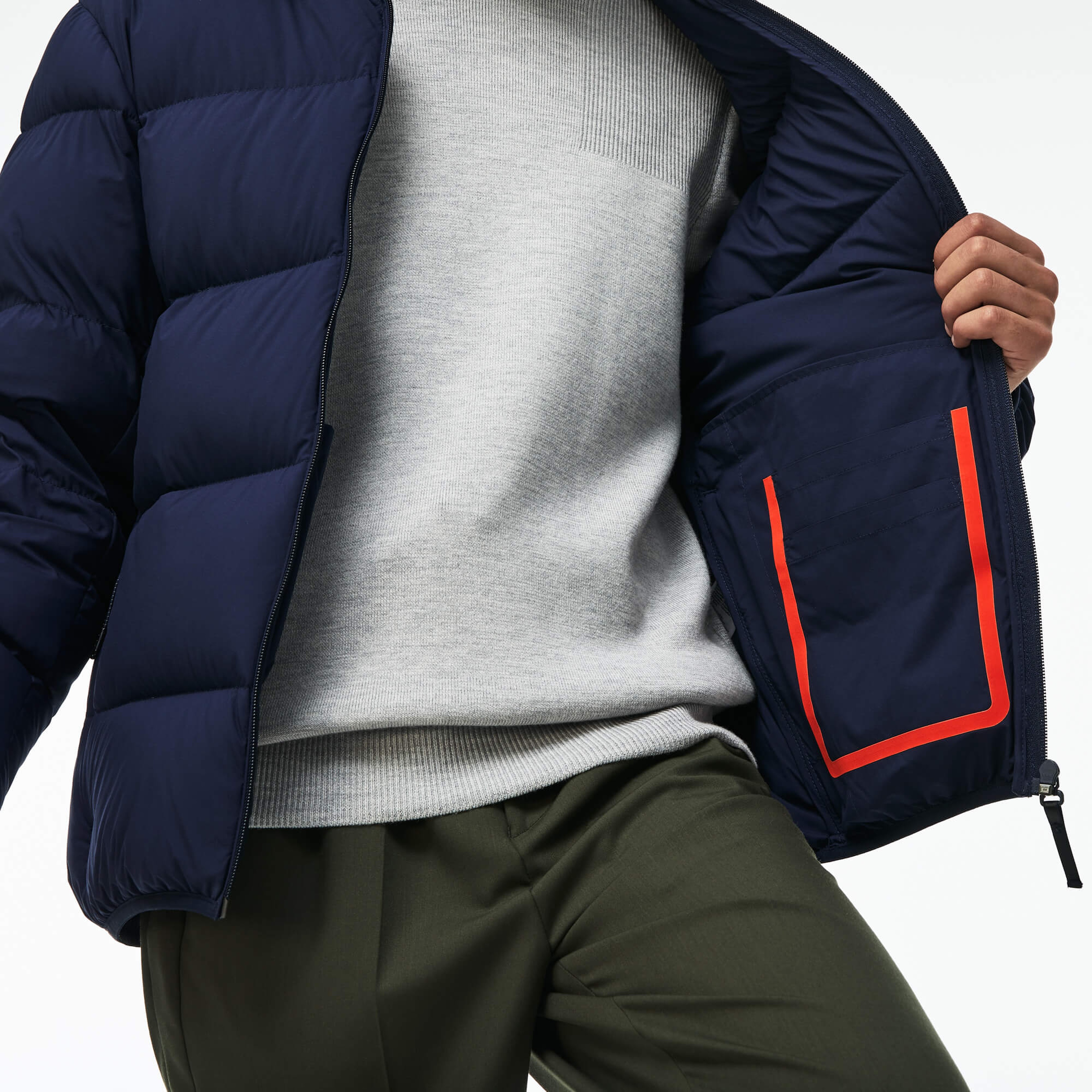 Lacoste Erkek Lacivert Kapitone Mont