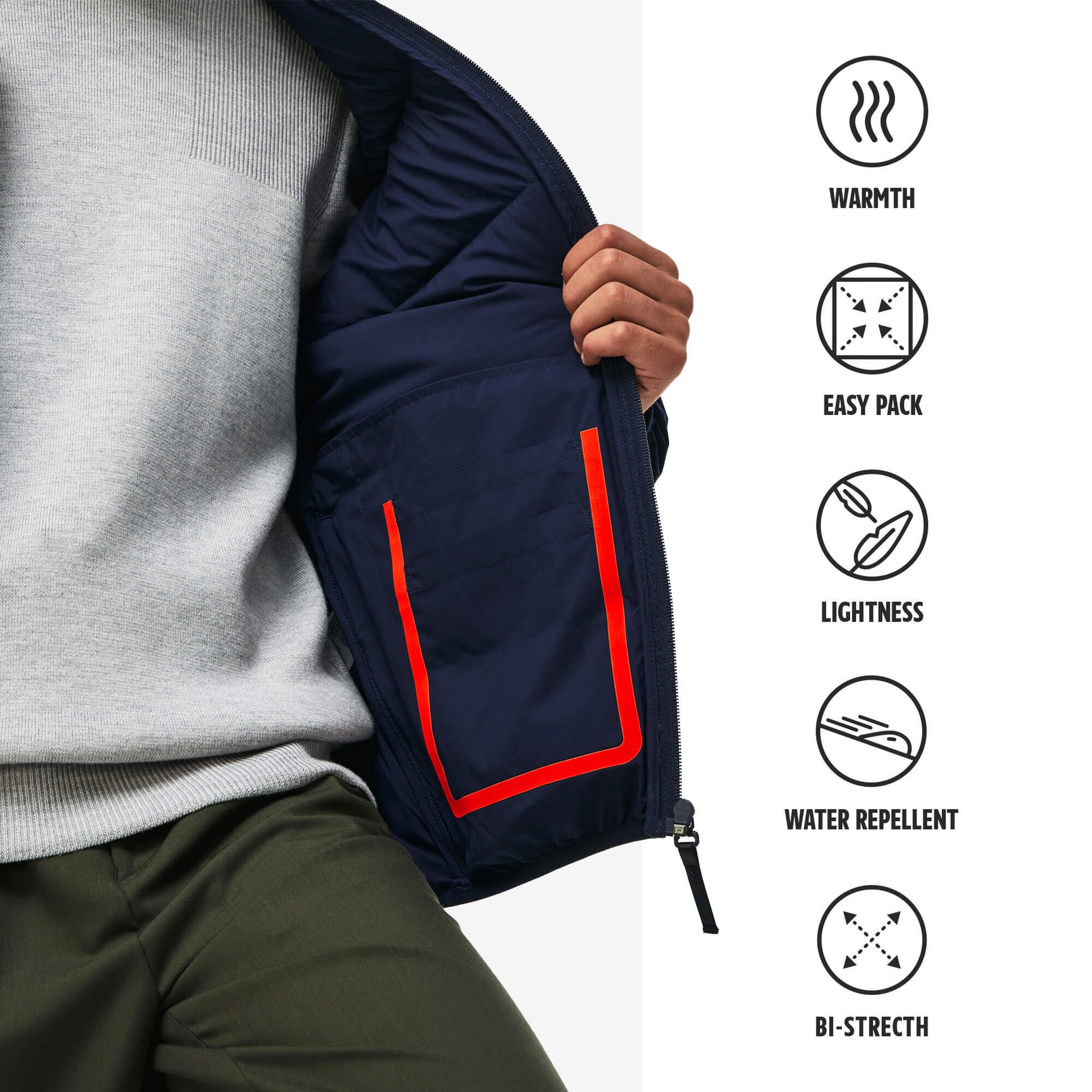 Lacoste Erkek Lacivert Kapitone Mont