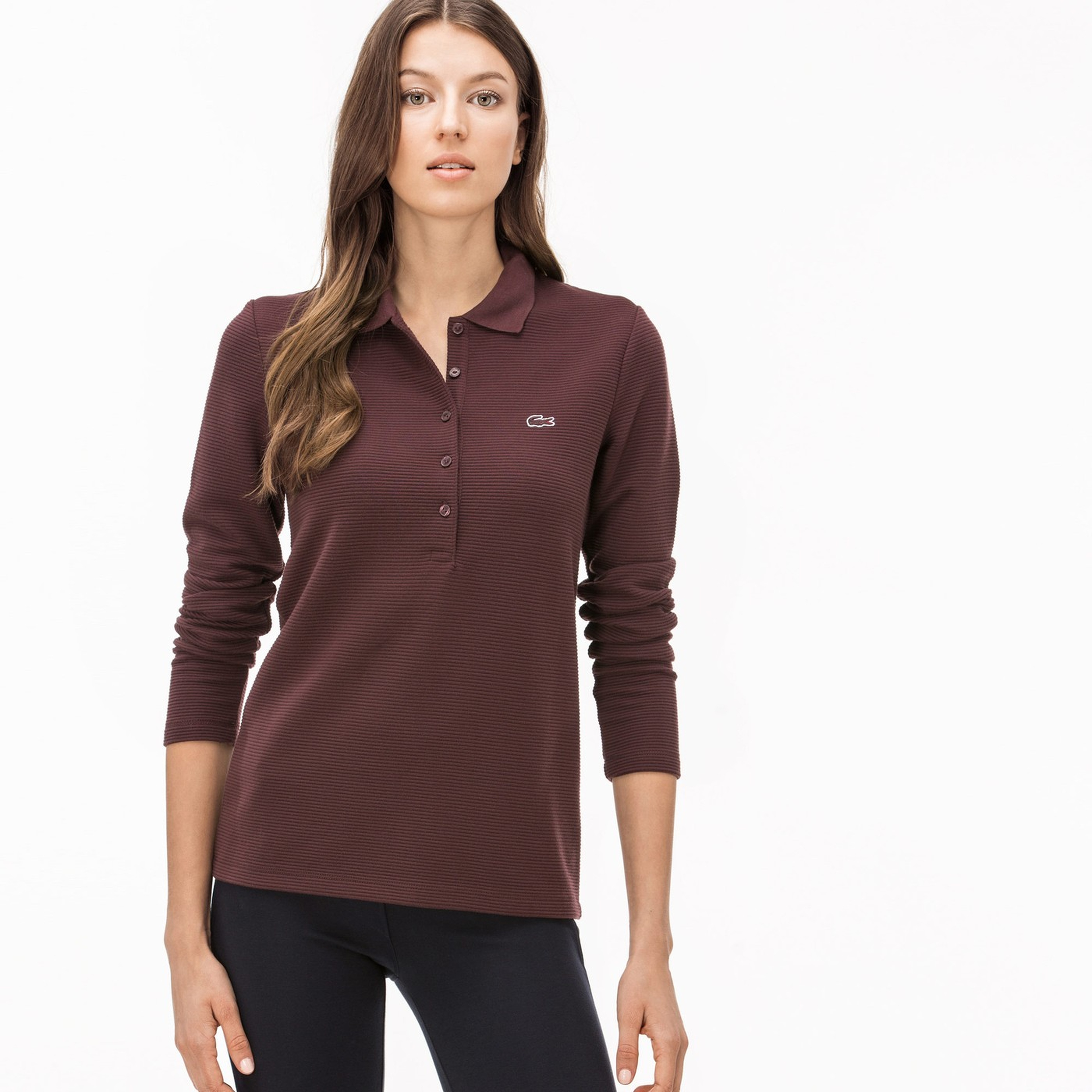Lacoste Kadın Bordo Uzun Kollu Polo