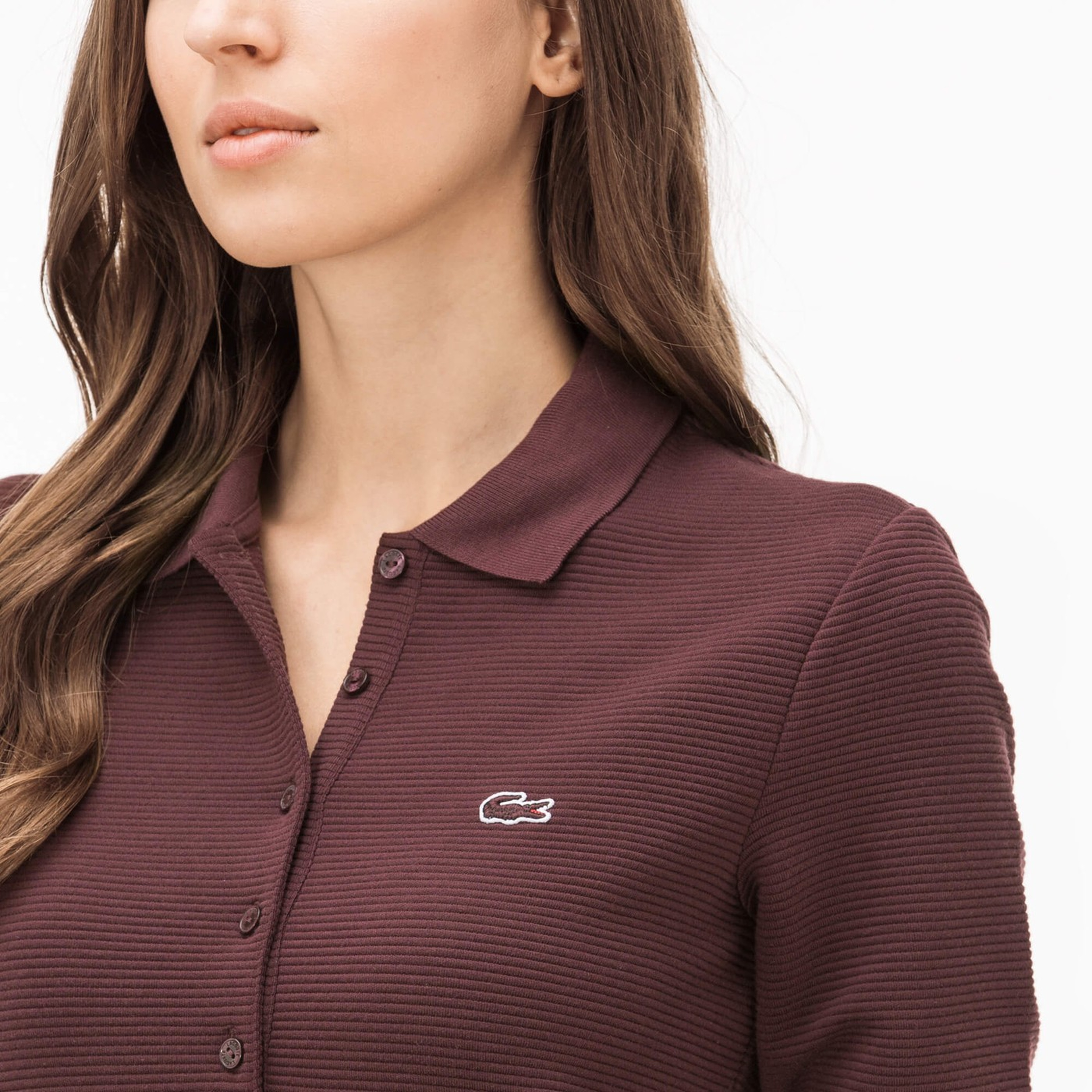Lacoste Kadın Bordo Uzun Kollu Polo